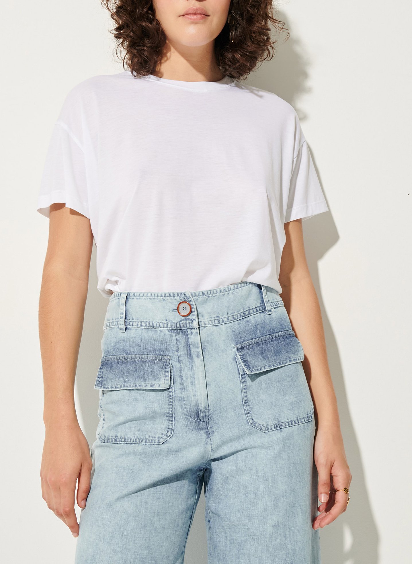 Oversize-T-Shirt mit Rundhalsausschnitt SESSUN Weiss