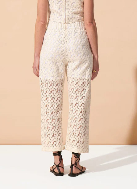 Embroidered wide-leg pants FETE IMPERIALE Beige