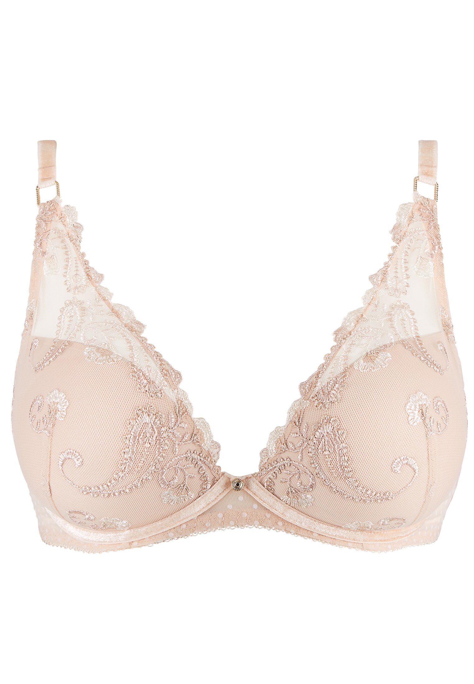Velvet Memories scarf-style plunge bra AUBADE Beige