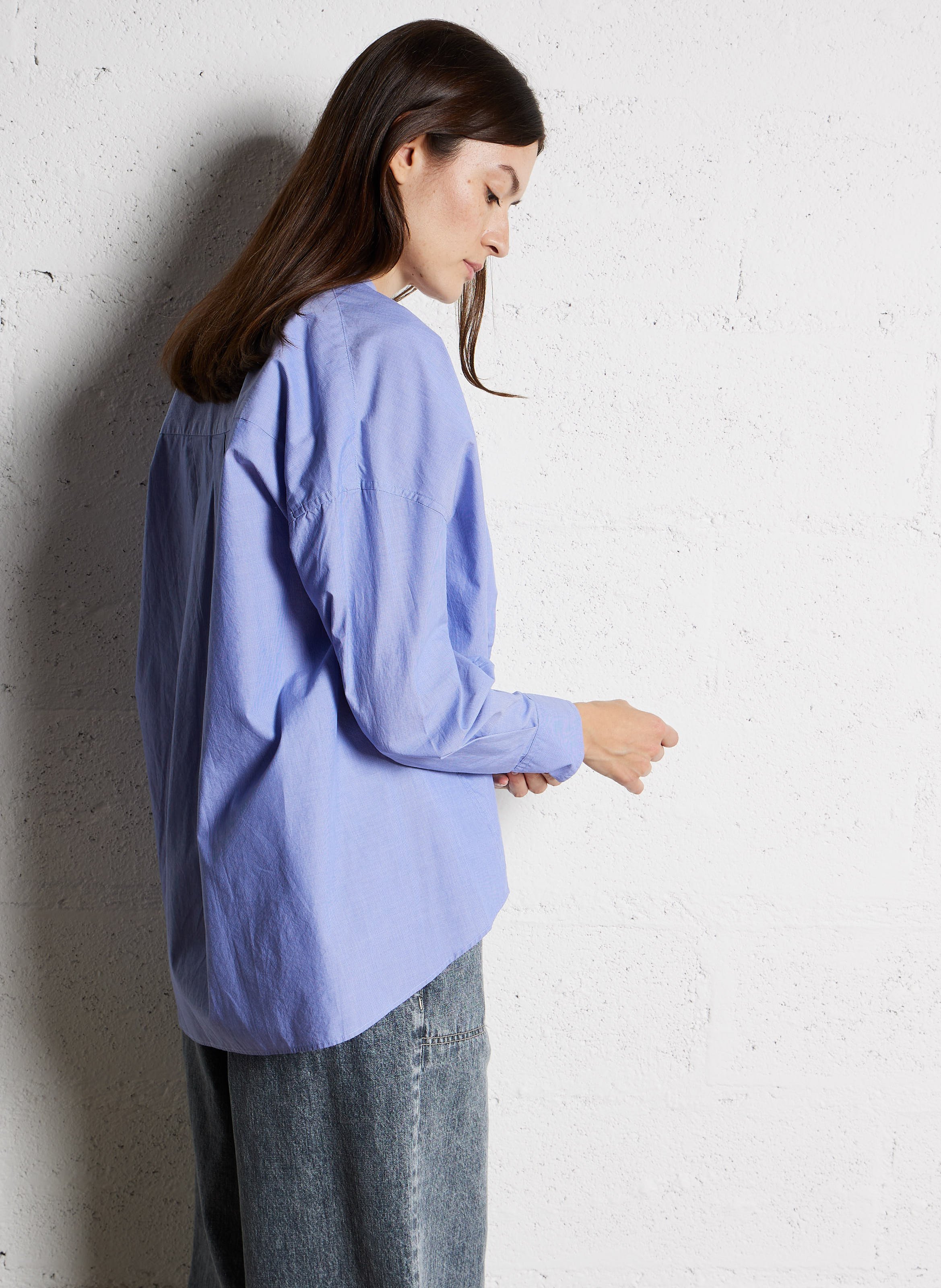 Round-neck cotton shirt BELLEROSE Blue