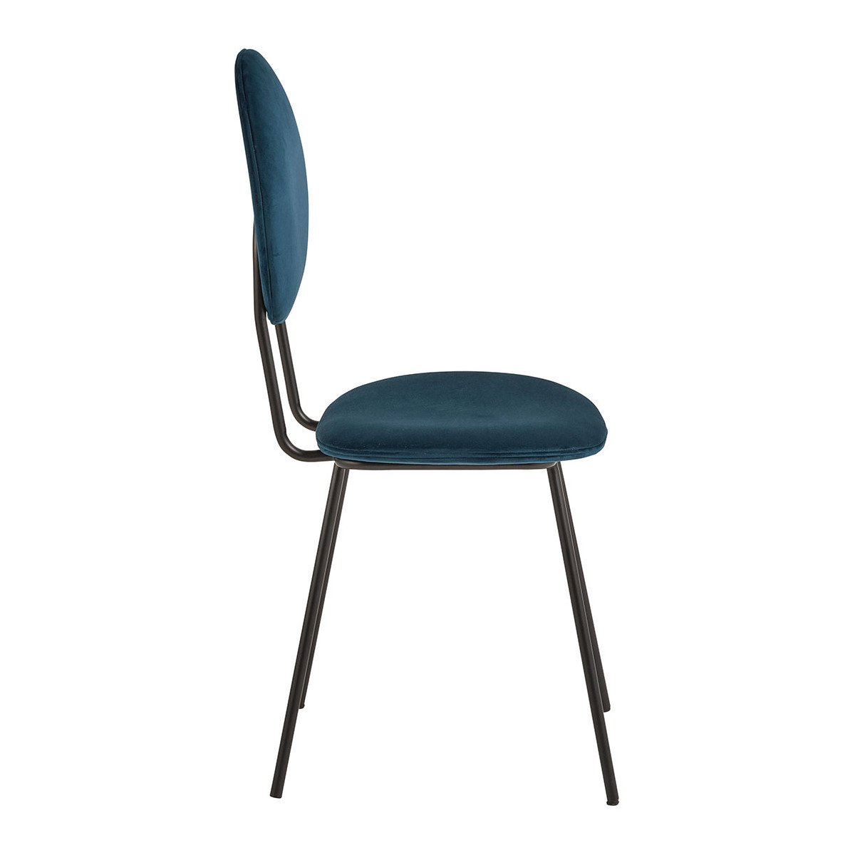 Chaise colette en velours et métal BLANC D'IVOIRE Bleu