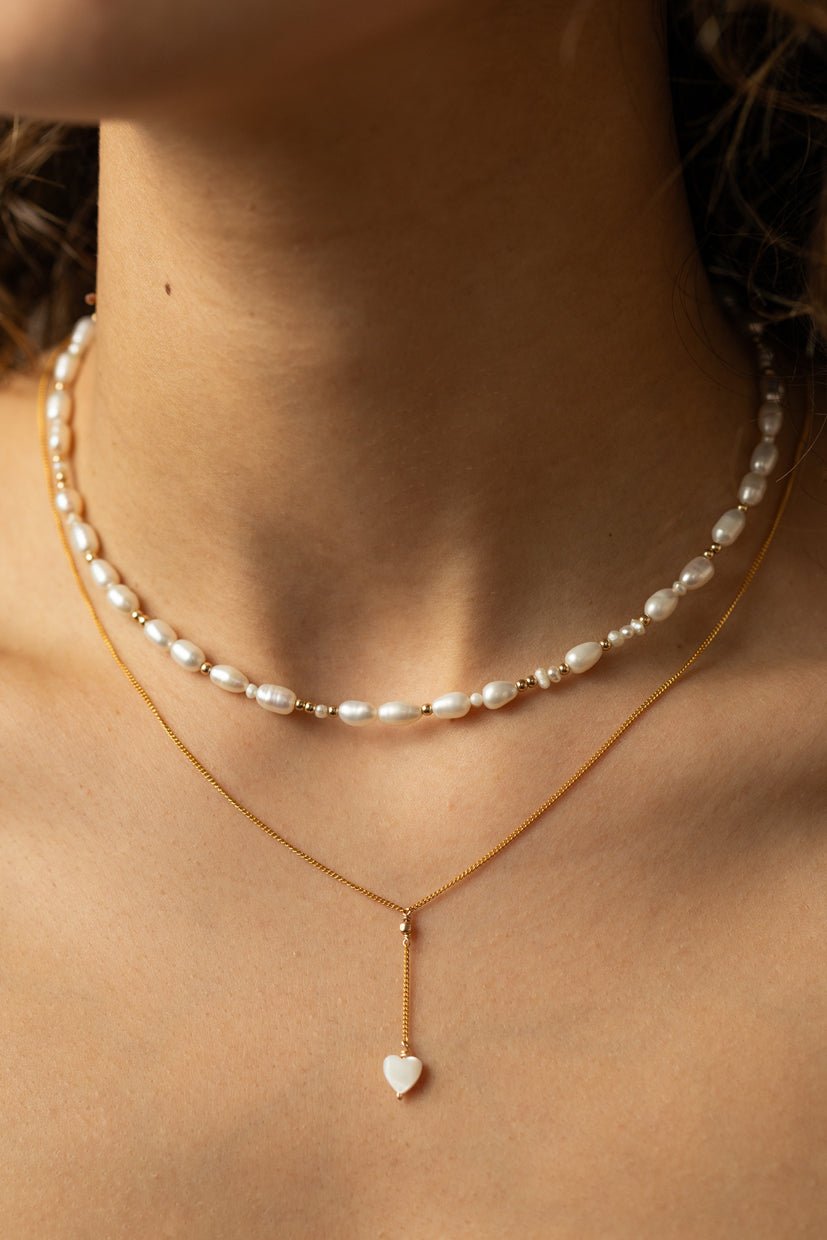 Cultured pearl necklace YAY White