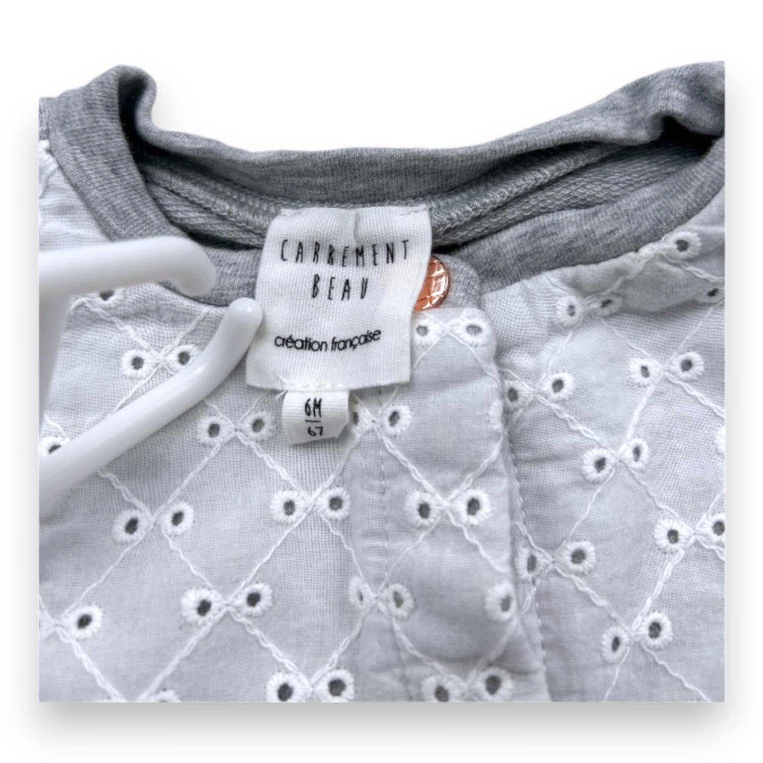 Grey Baby T-shirt - 6 months CARREMENT BEAU - Seconde Main Grey