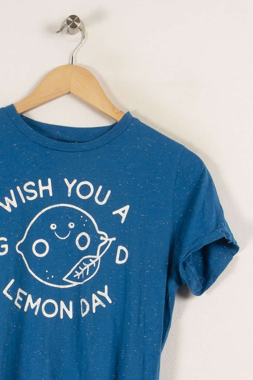 Tommy Badge T-shirt MAKE MY LEMONADE - Seconde Main Blue