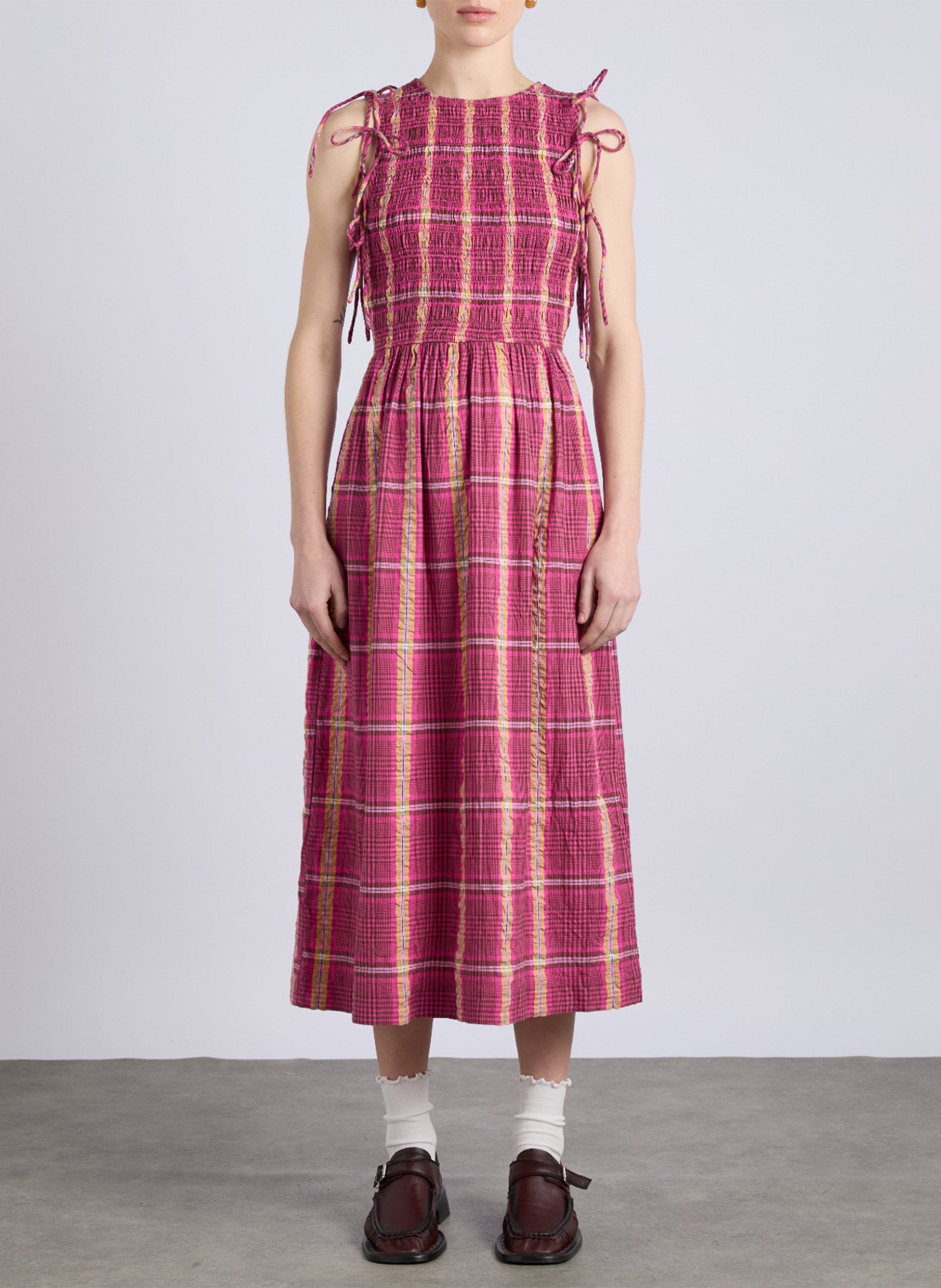 新品未使用】maddermadder MM DEPARTMENT DRESS Red Embroidered