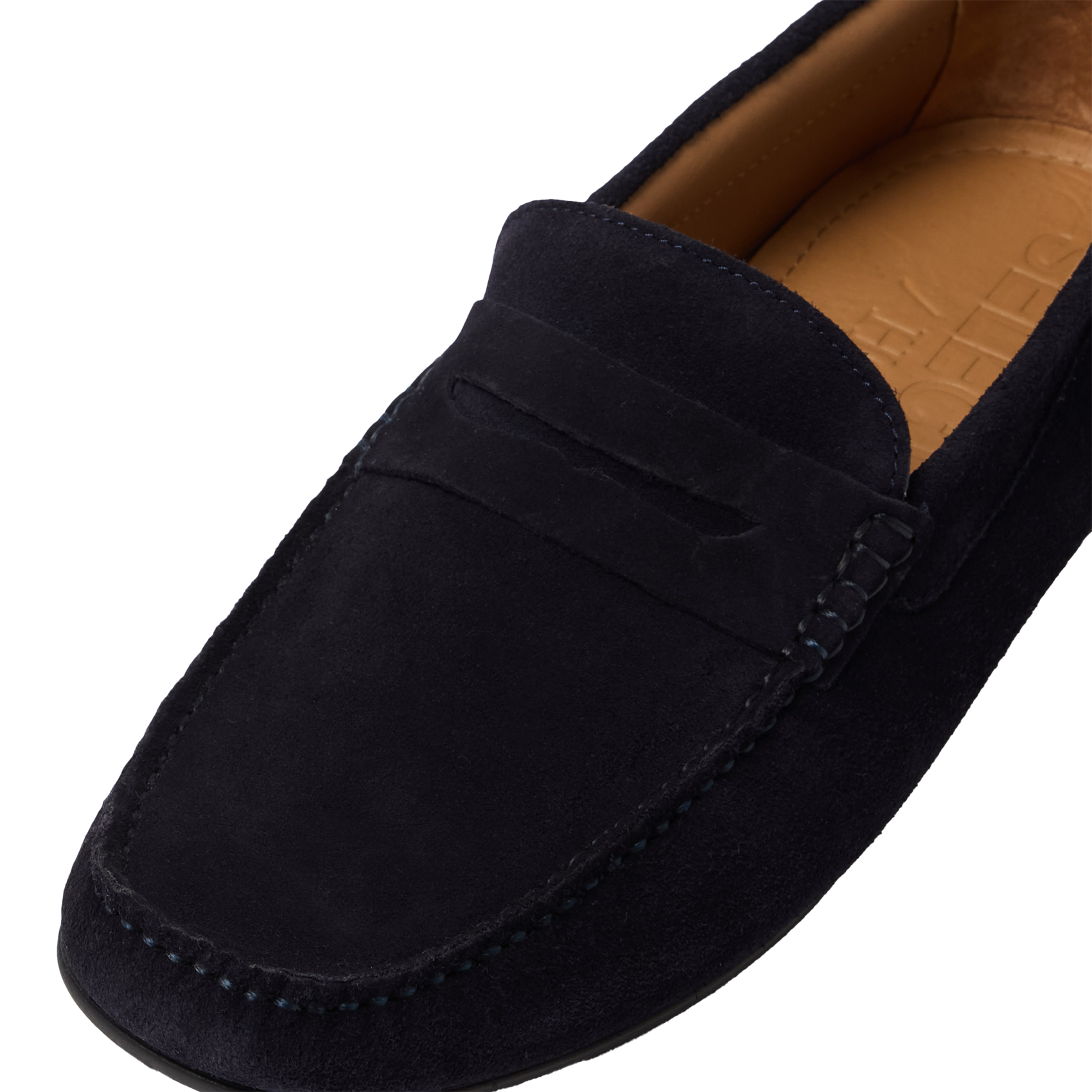 Mocassins en cuir velours SELECTED Bleu