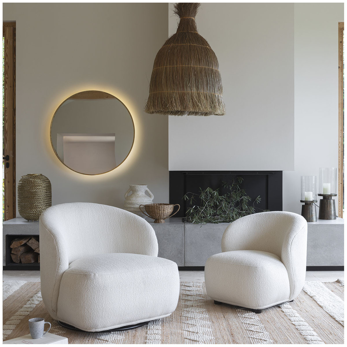 Suspension fibre de canne à sucre BLANC D'IVOIRE Beige