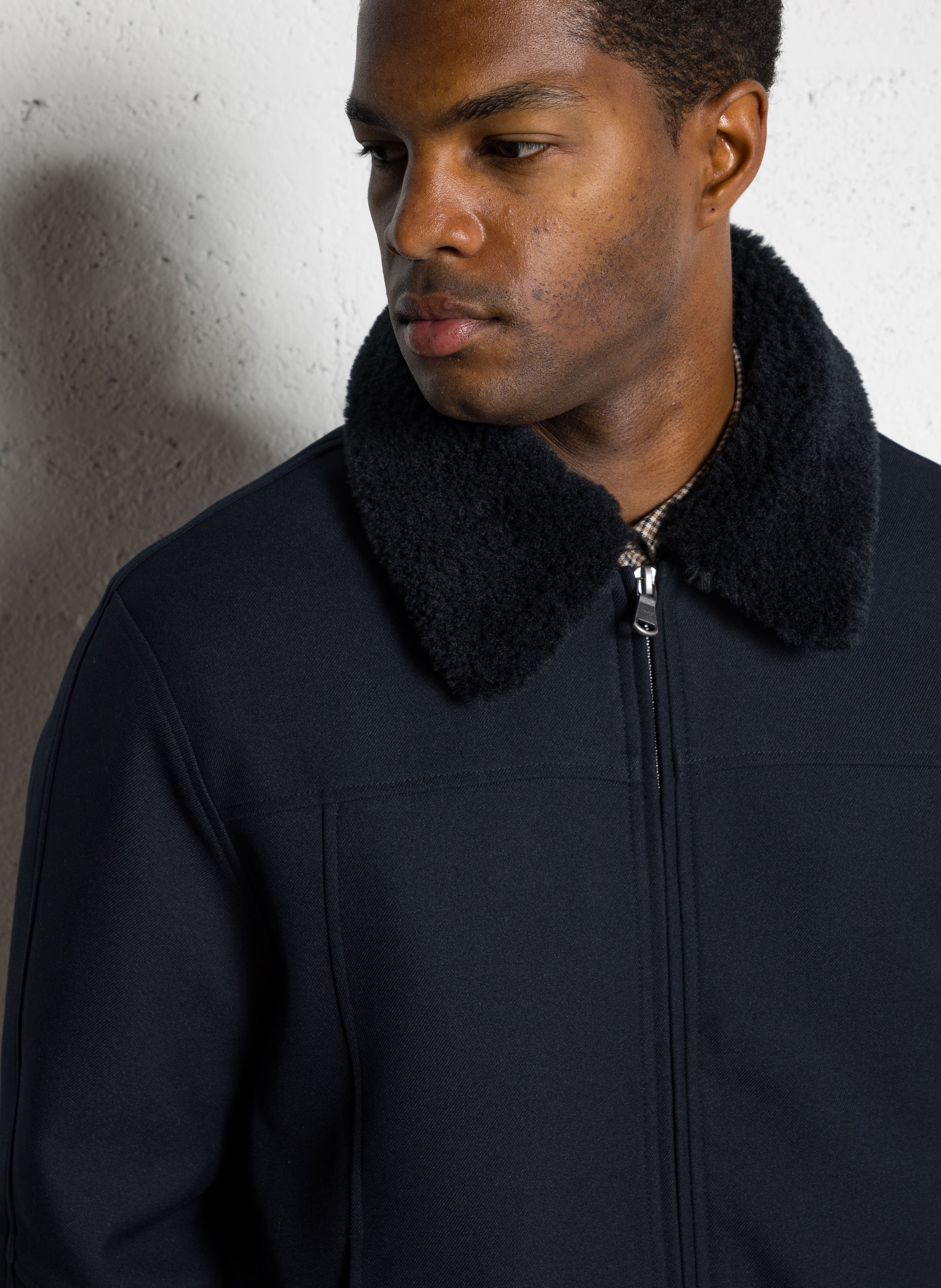 Short bomber jacket with removable collar IKKS Blue