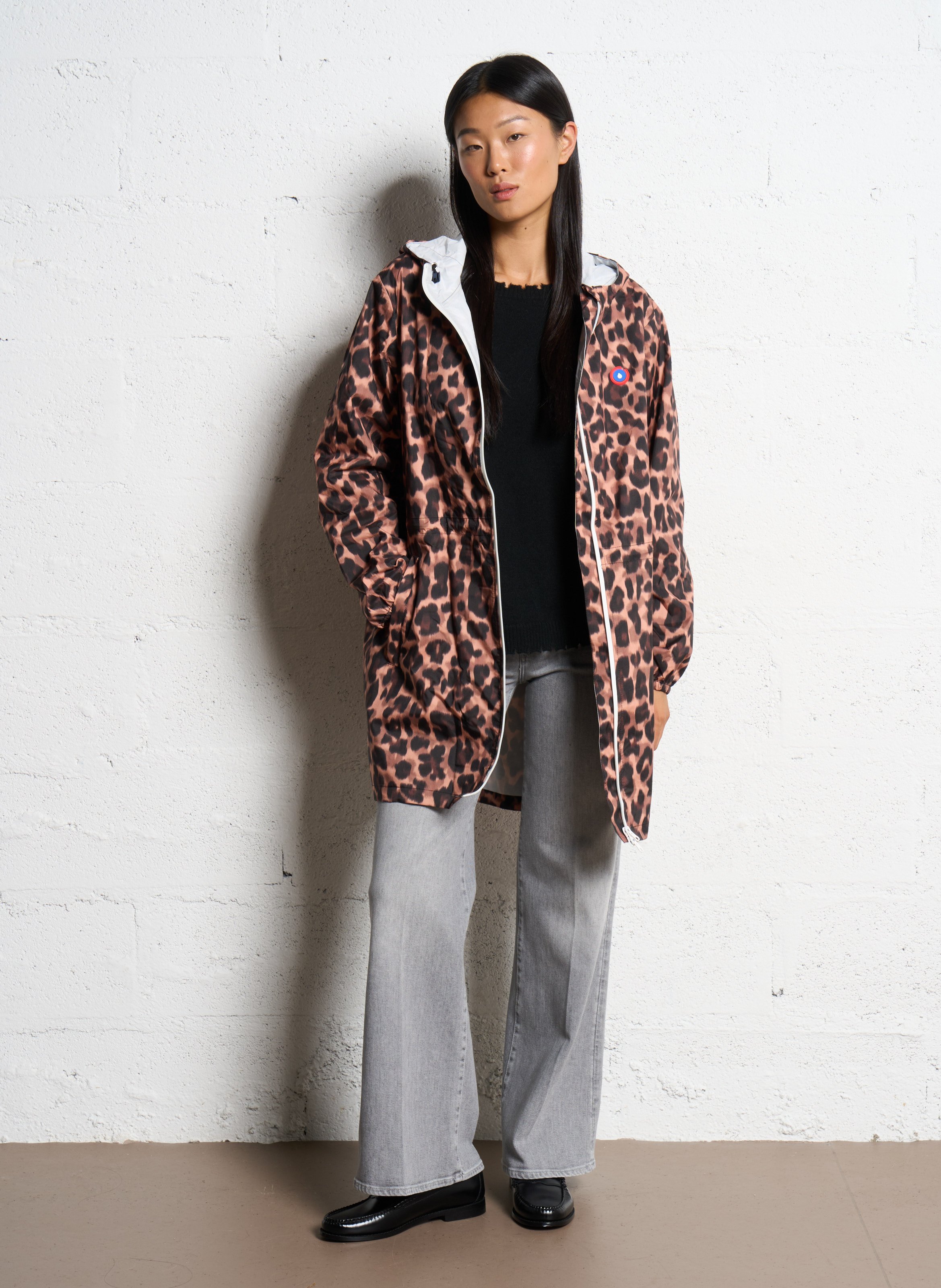 Imperméable à capuche imprimé FLOTTE Marron