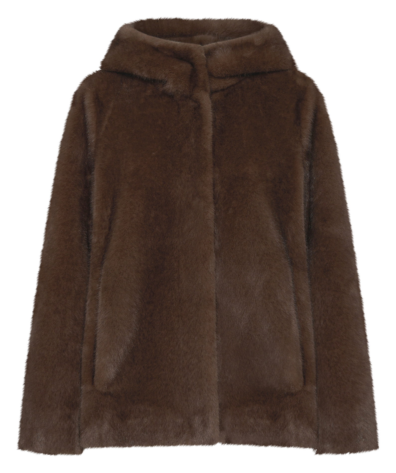 Veste en fausse fourrure à capuche GERARD DAREL Marron