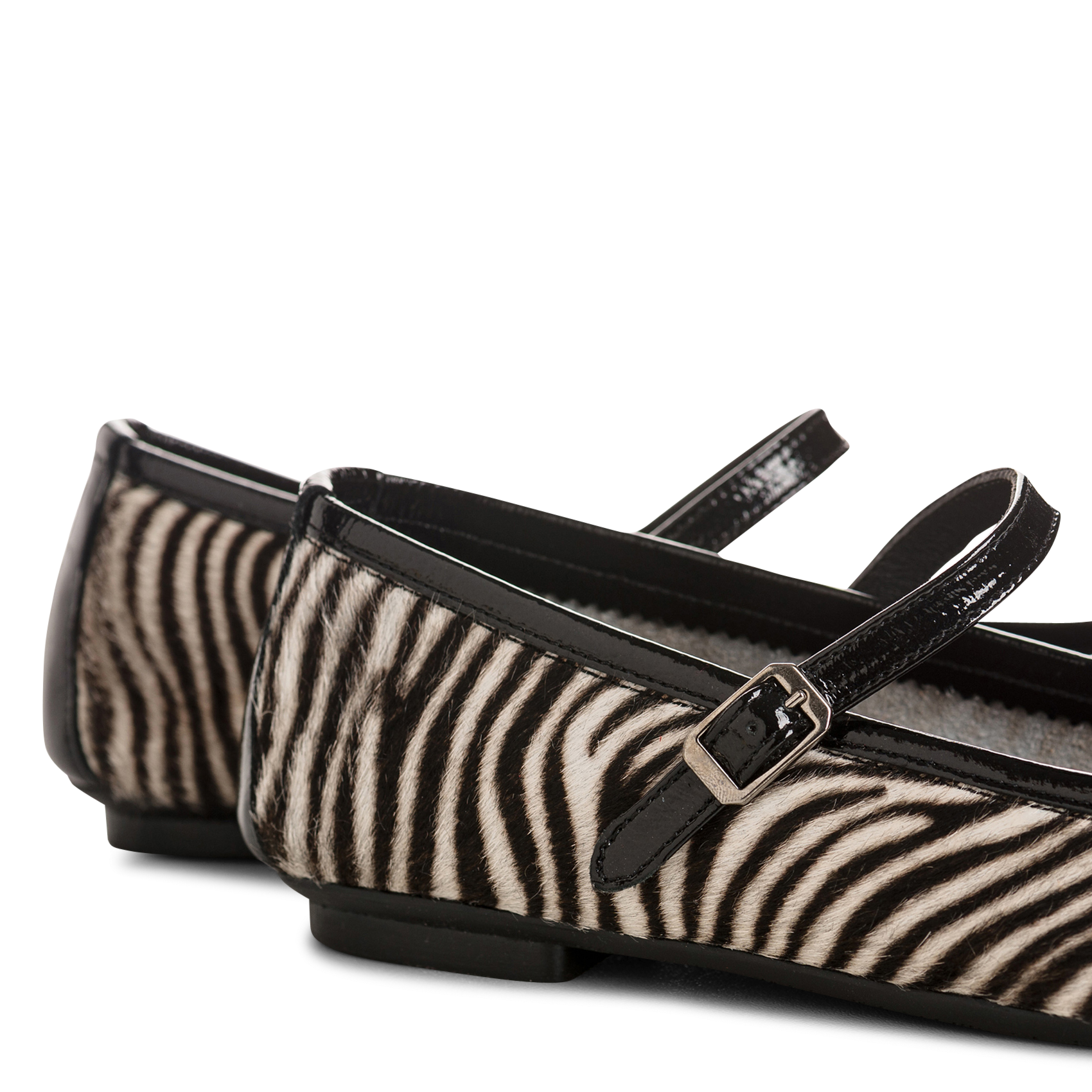 Baby schoentjes met zebrapatroon in leer REQINS Zwart