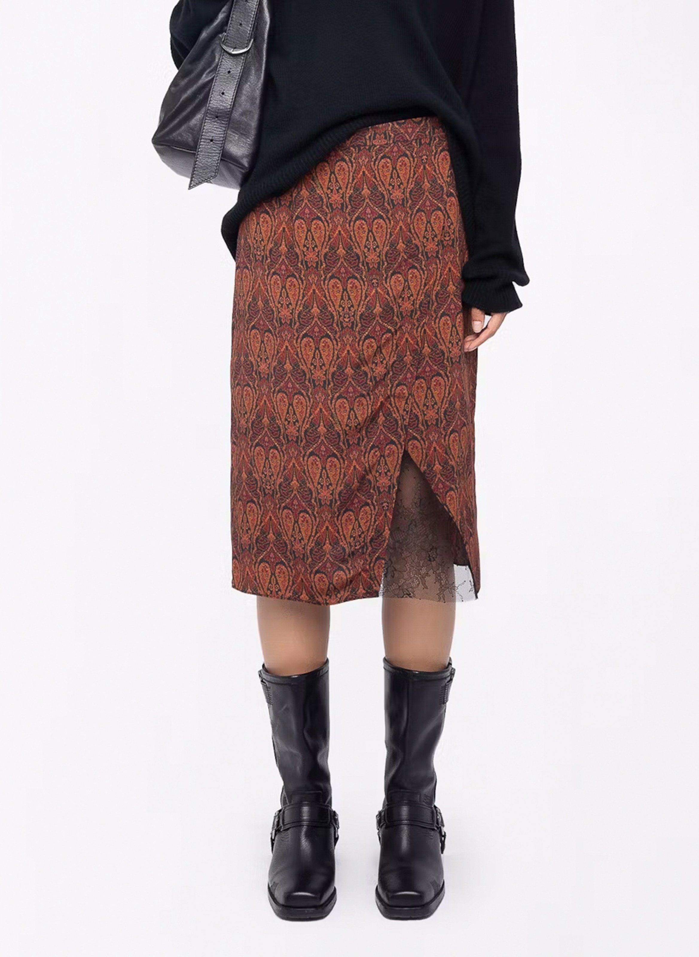 Jupe mid imprimée ZADIG&amp;VOLTAIRE Noir