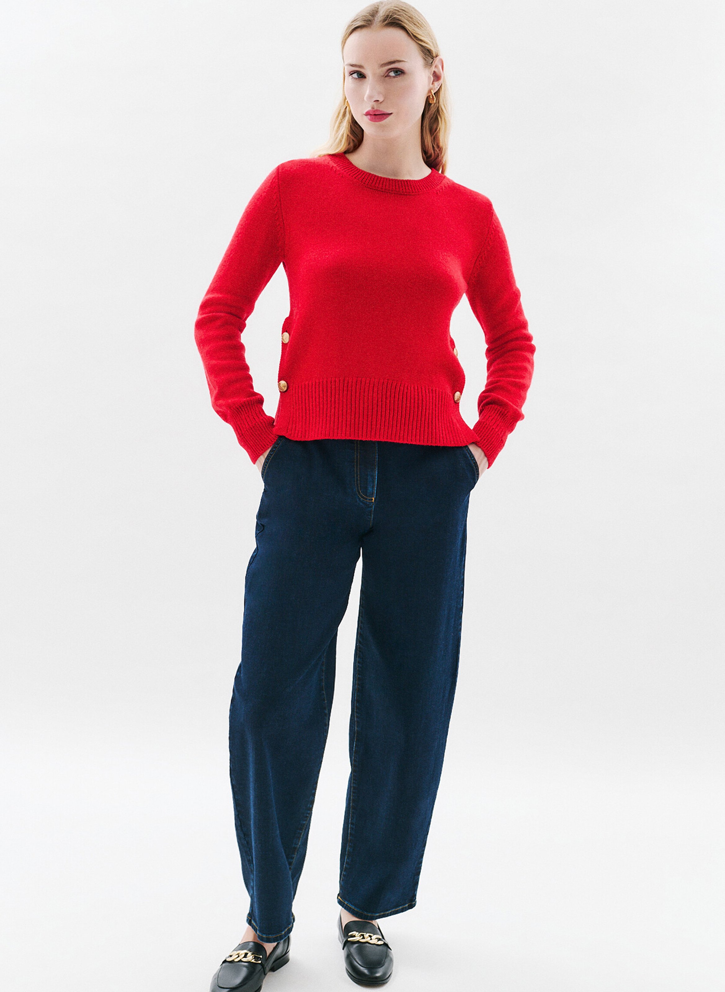 Alpaca wool sweater CAROLL Red