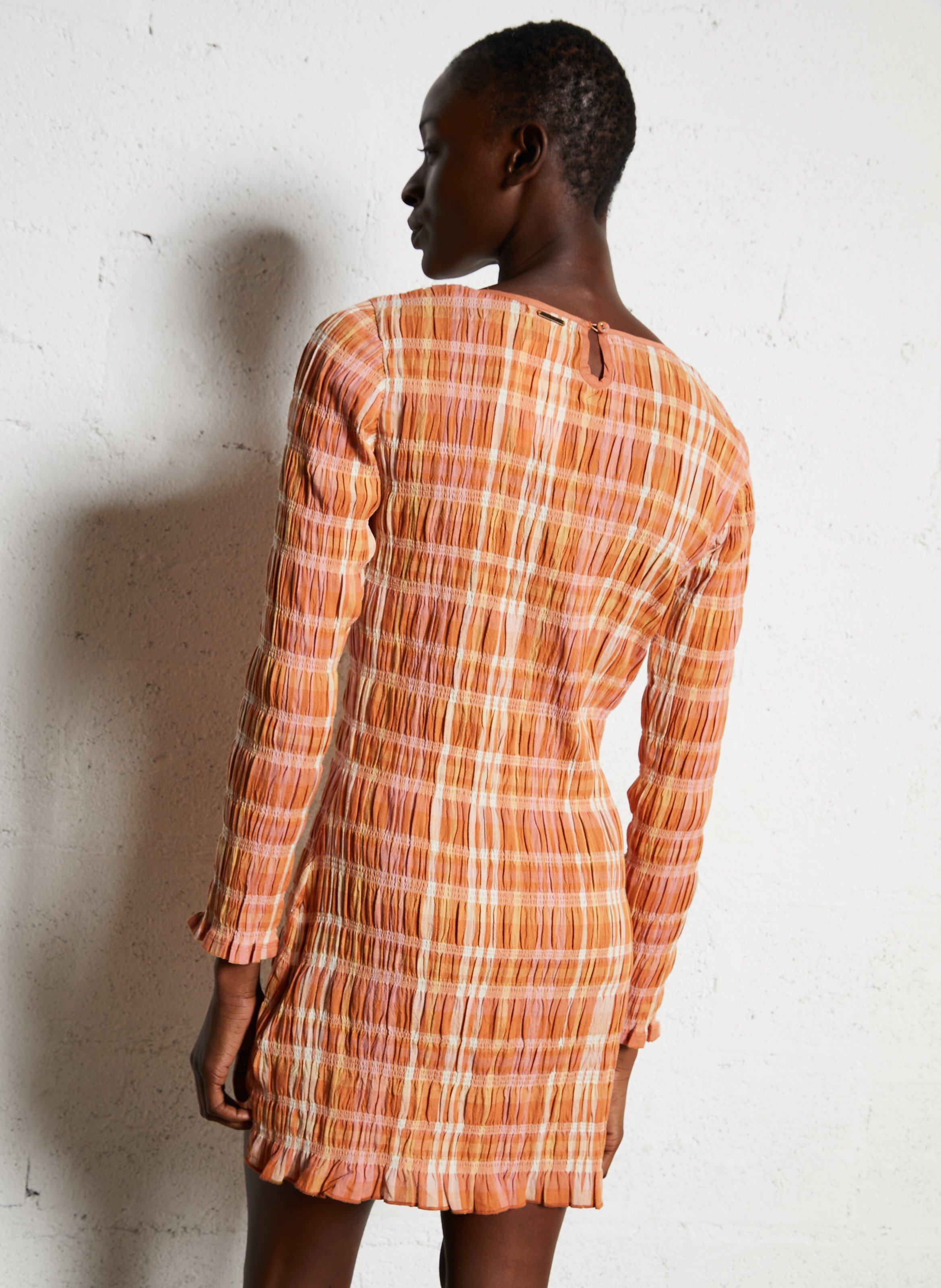 Robe courte col rond en coton mélangé BILLABONG Orange