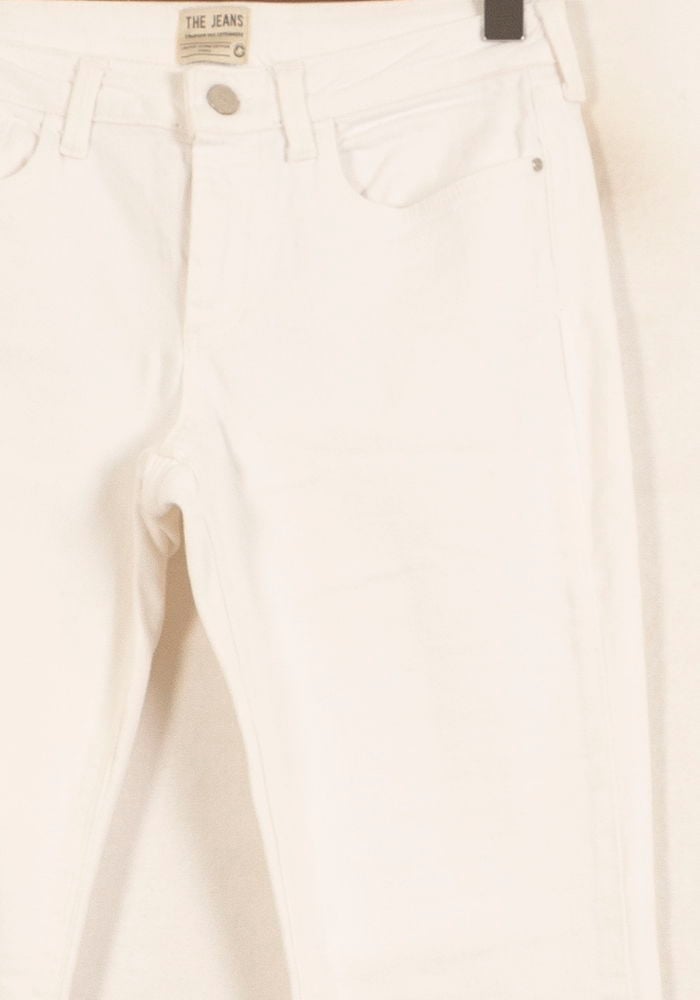 Cropped slim jeans with studs COMPTOIR DES COTONNIERS - Seconde main White