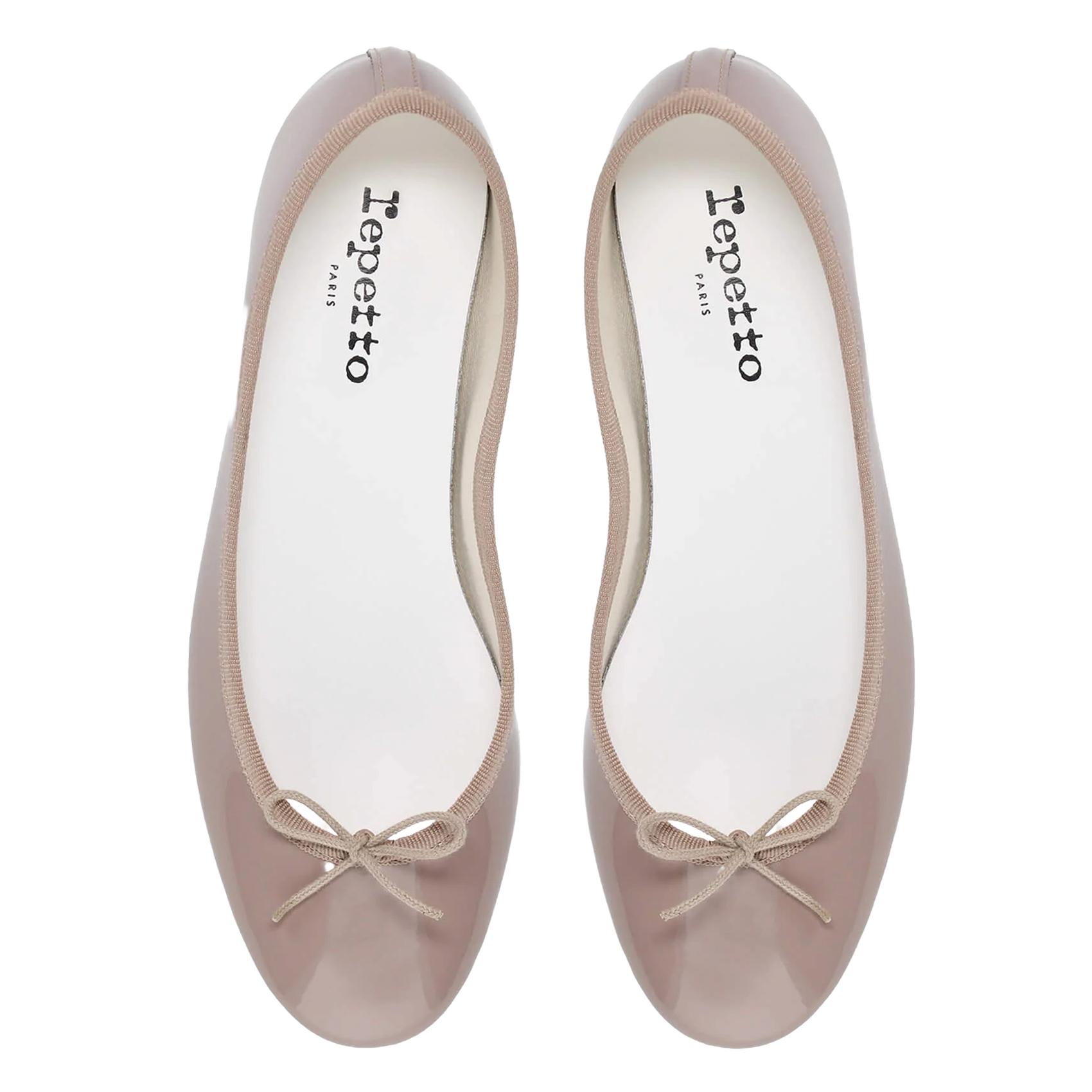 Ballerines en cuir vernis REPETTO Beige