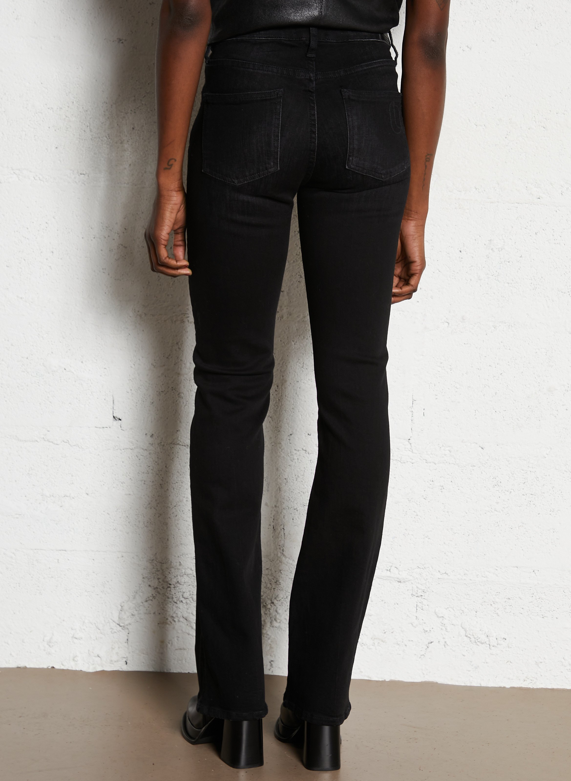 Jean boot-cut en coton mélangé LE TEMPS DES CERISES Noir