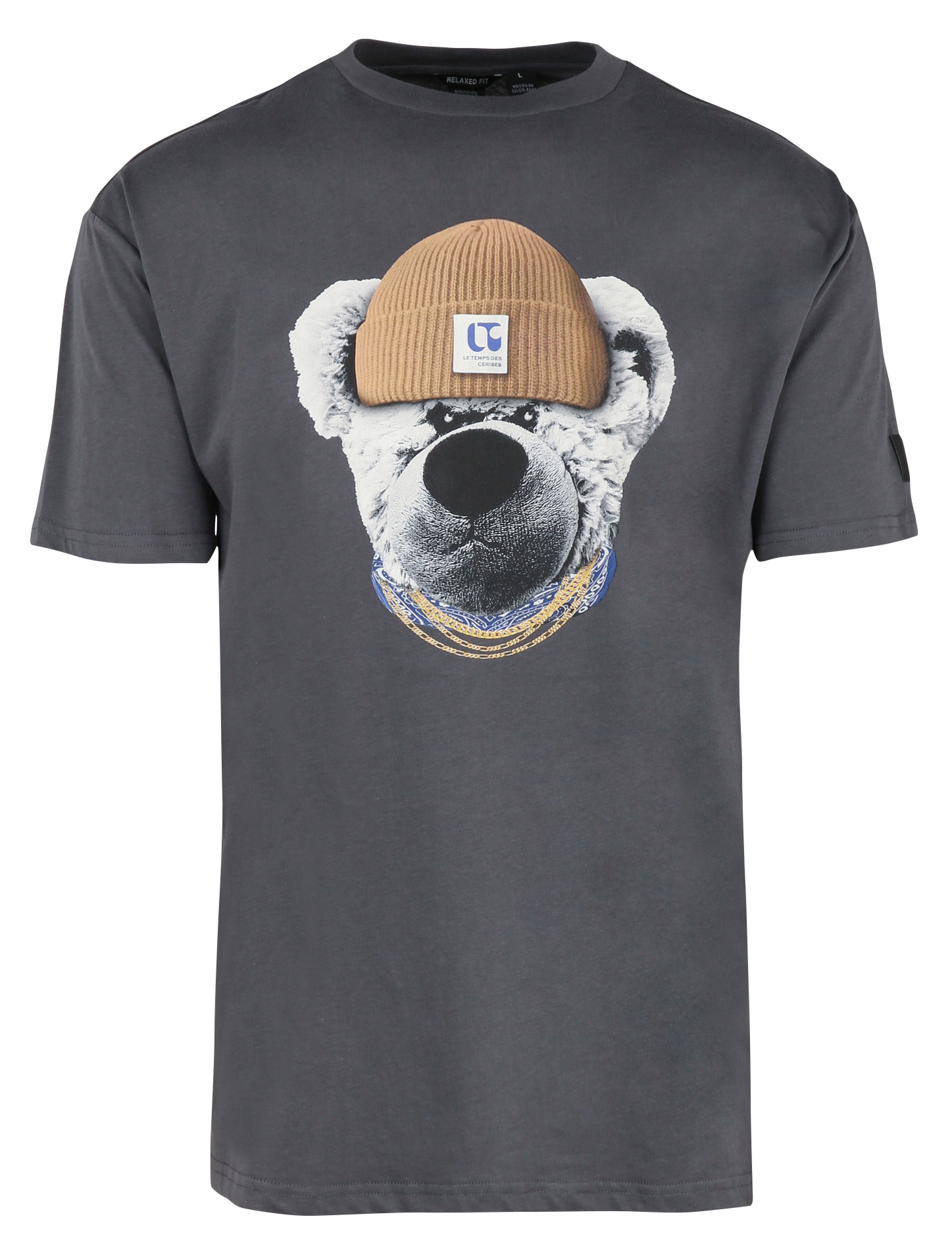 Tee-shirt ample sérigraphié en coton Gris