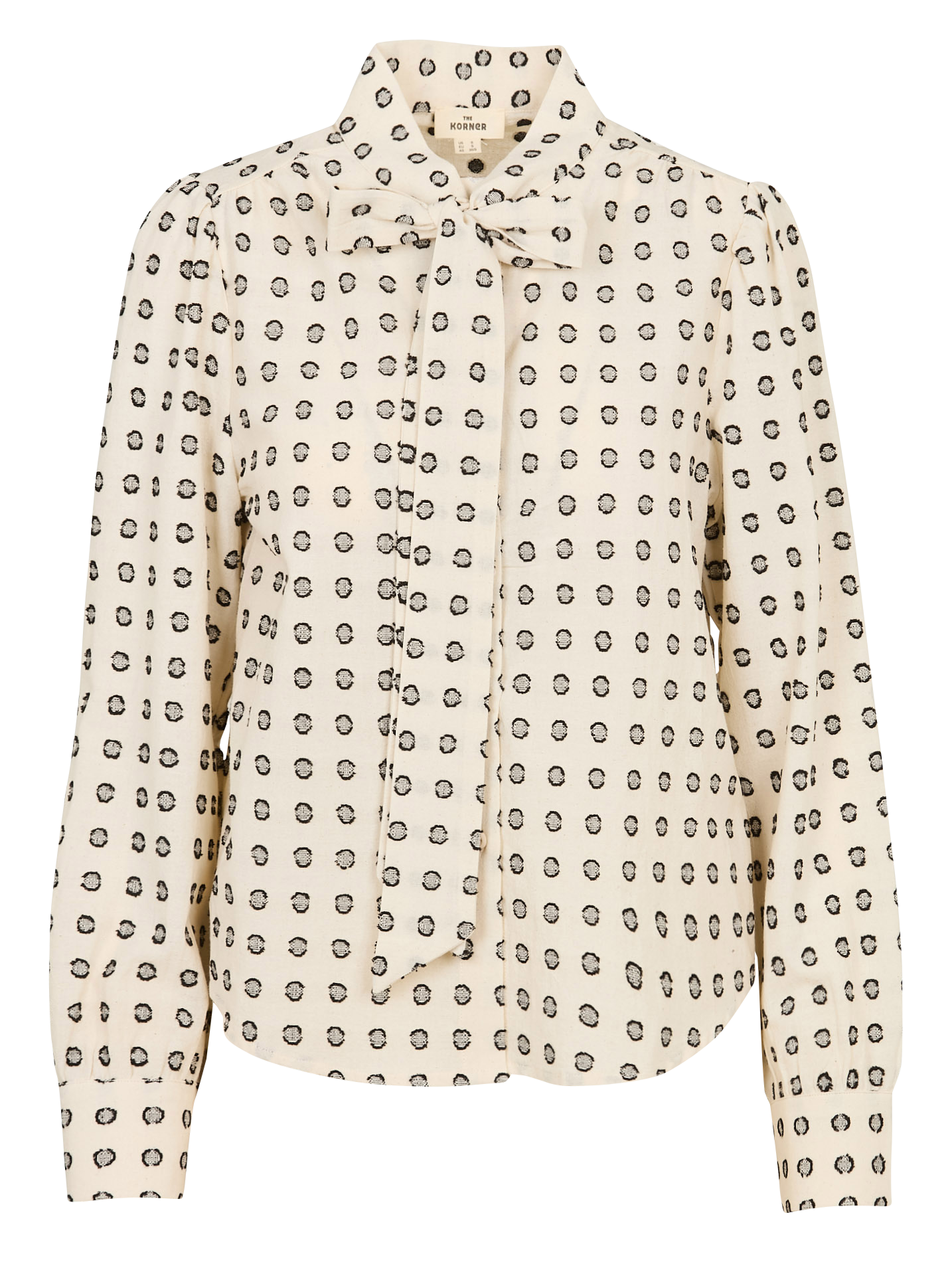 Baumwollbluse mit Schluppenkragen THE KORNER Weiss