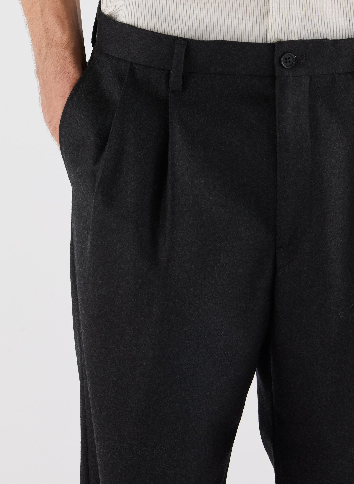 Weit geschnittene Wollhose SAISON 1865 Grau