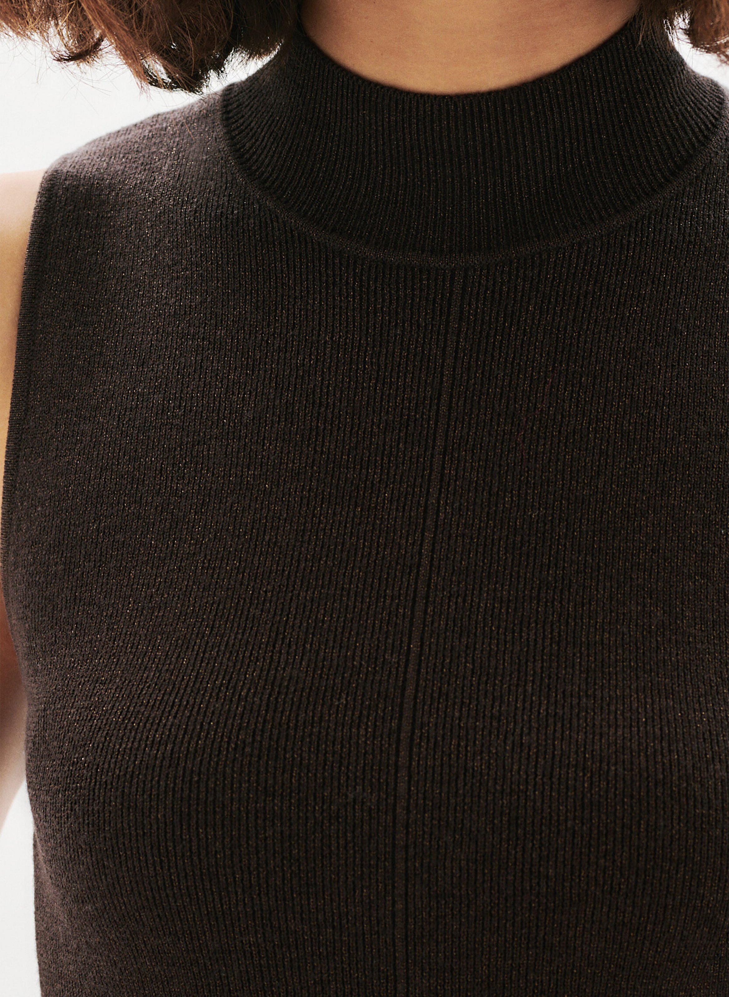 Pull col rond en laine mélangée CAROLL Marron