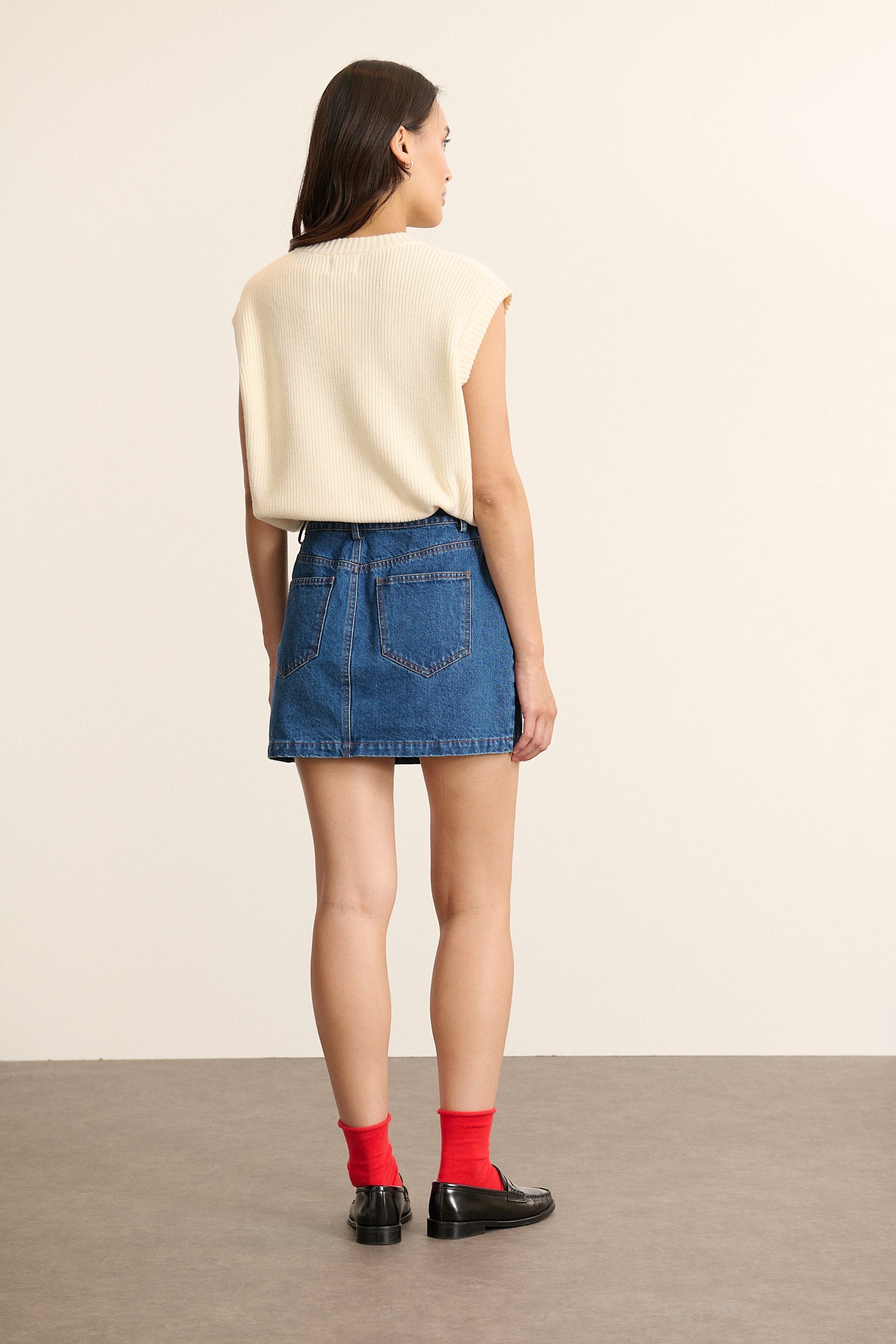 Sleeveless buttoned cardigan GARANCE PARIS White