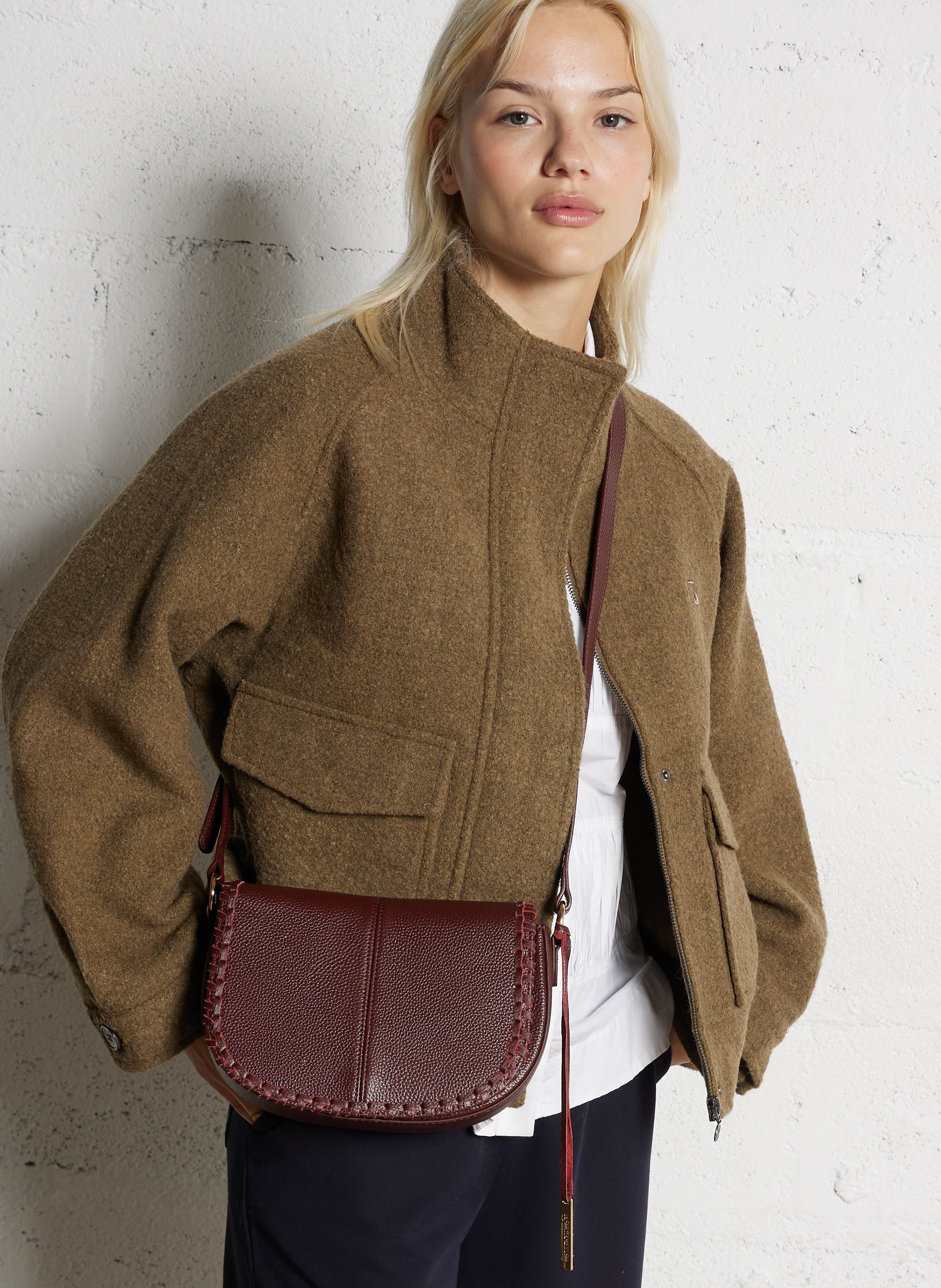 Dori leather shoulder bag LA FEE MARABOUTEE Red