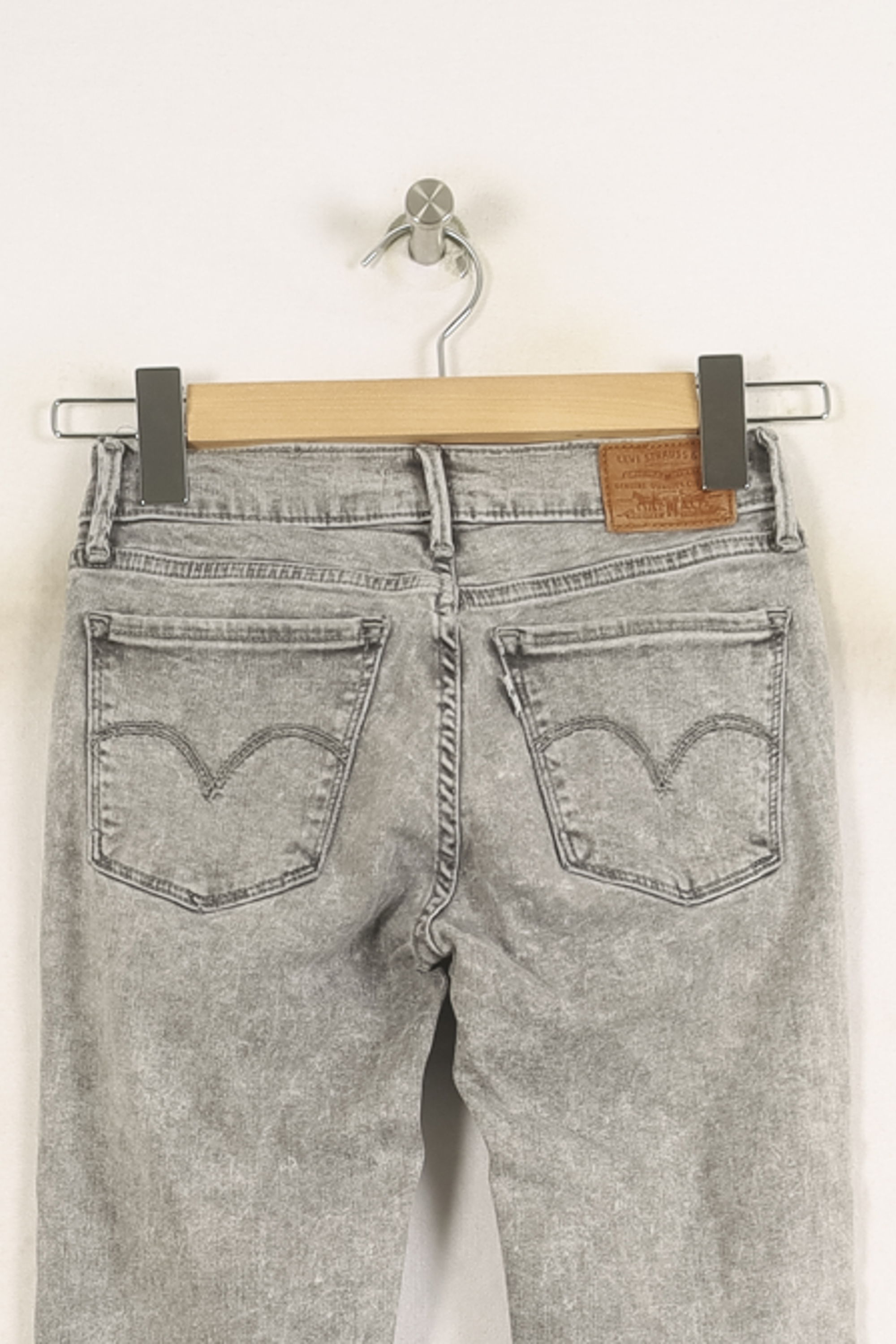 Cropped slim jeans with studs LEVI'S - Seconde main Grey