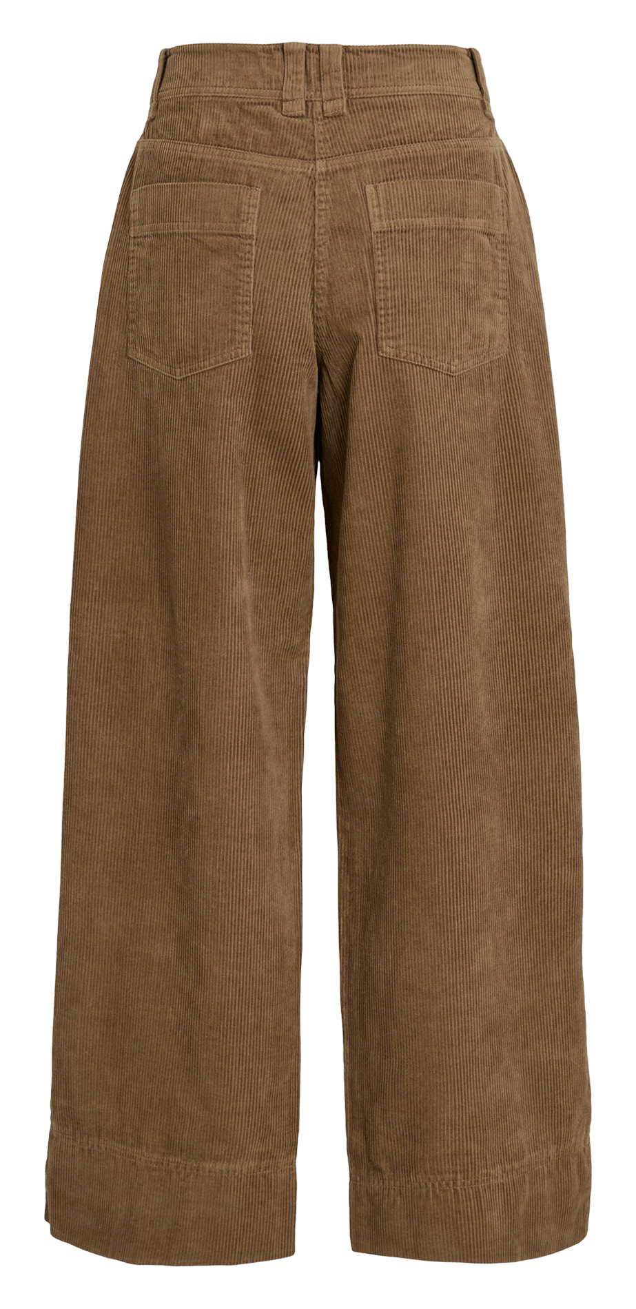 Pantalon large taille haute en coton côtelé ROUGE EDIT Marron