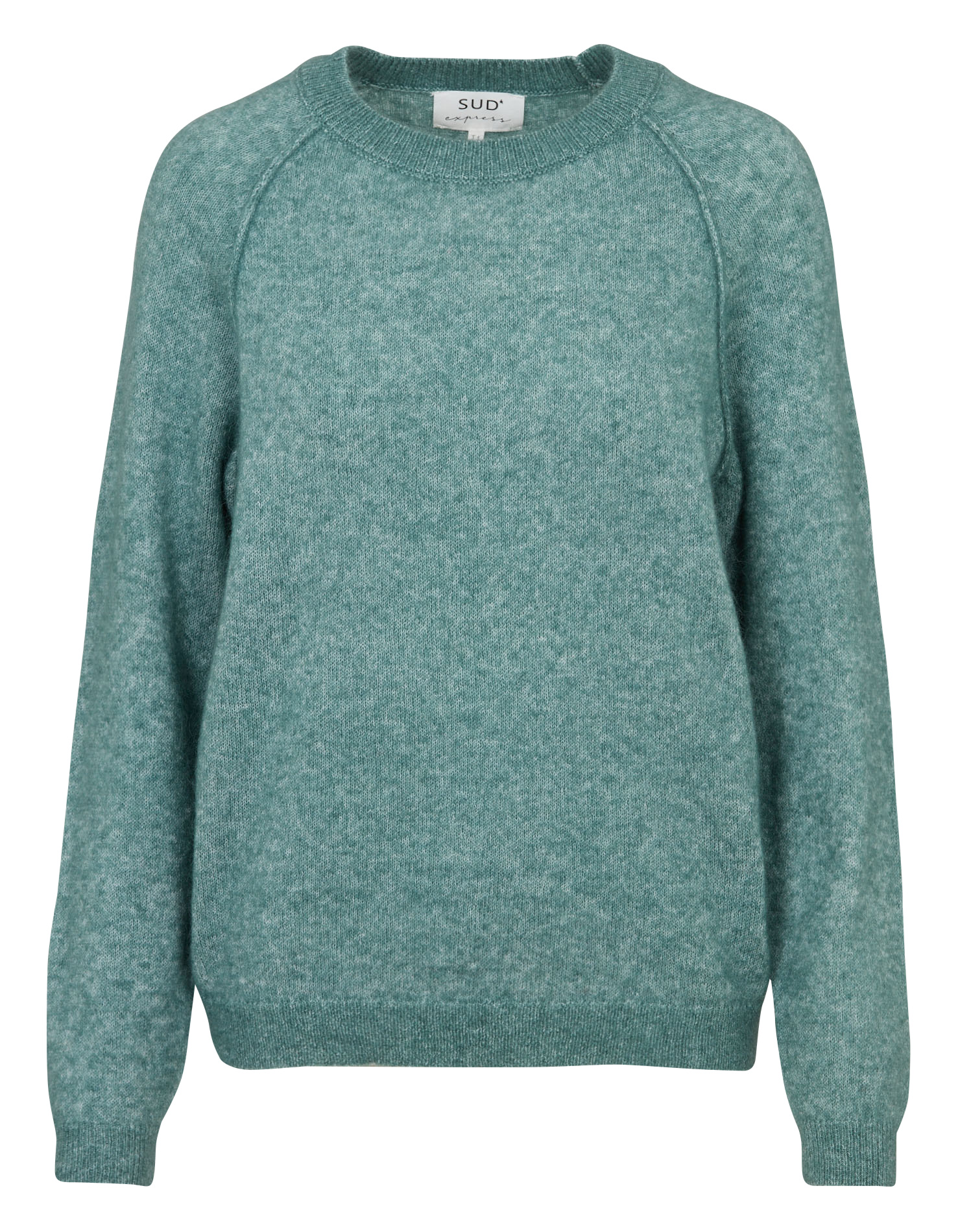 Pull droit col rond en laine mélangée SUD EXPRESS Gris