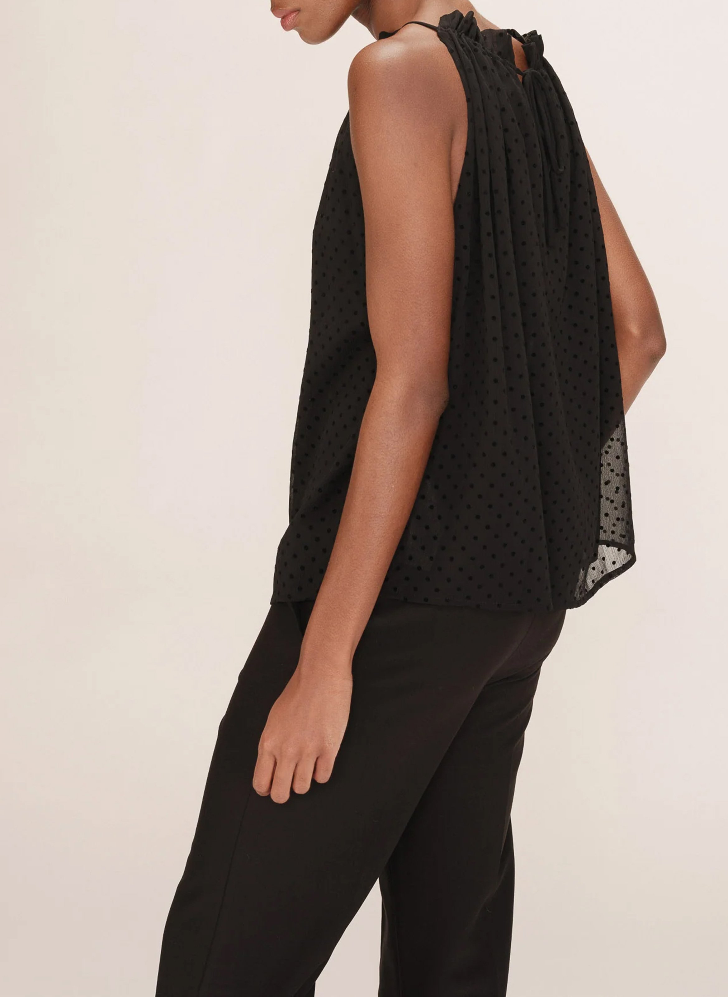 Top col rond  GRACE ET MILA Noir