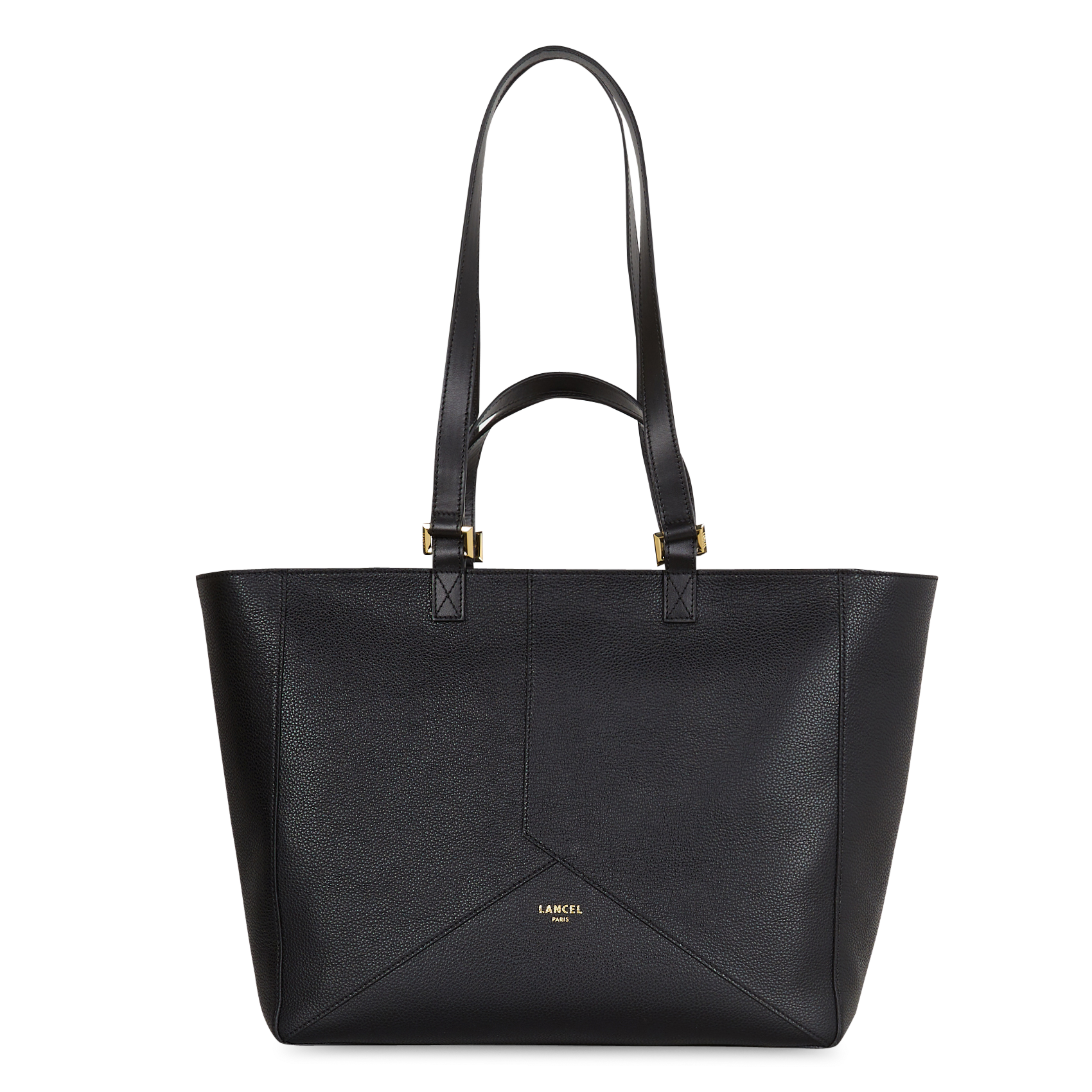 Einfarbige Ledertasche LANCEL Schwarz