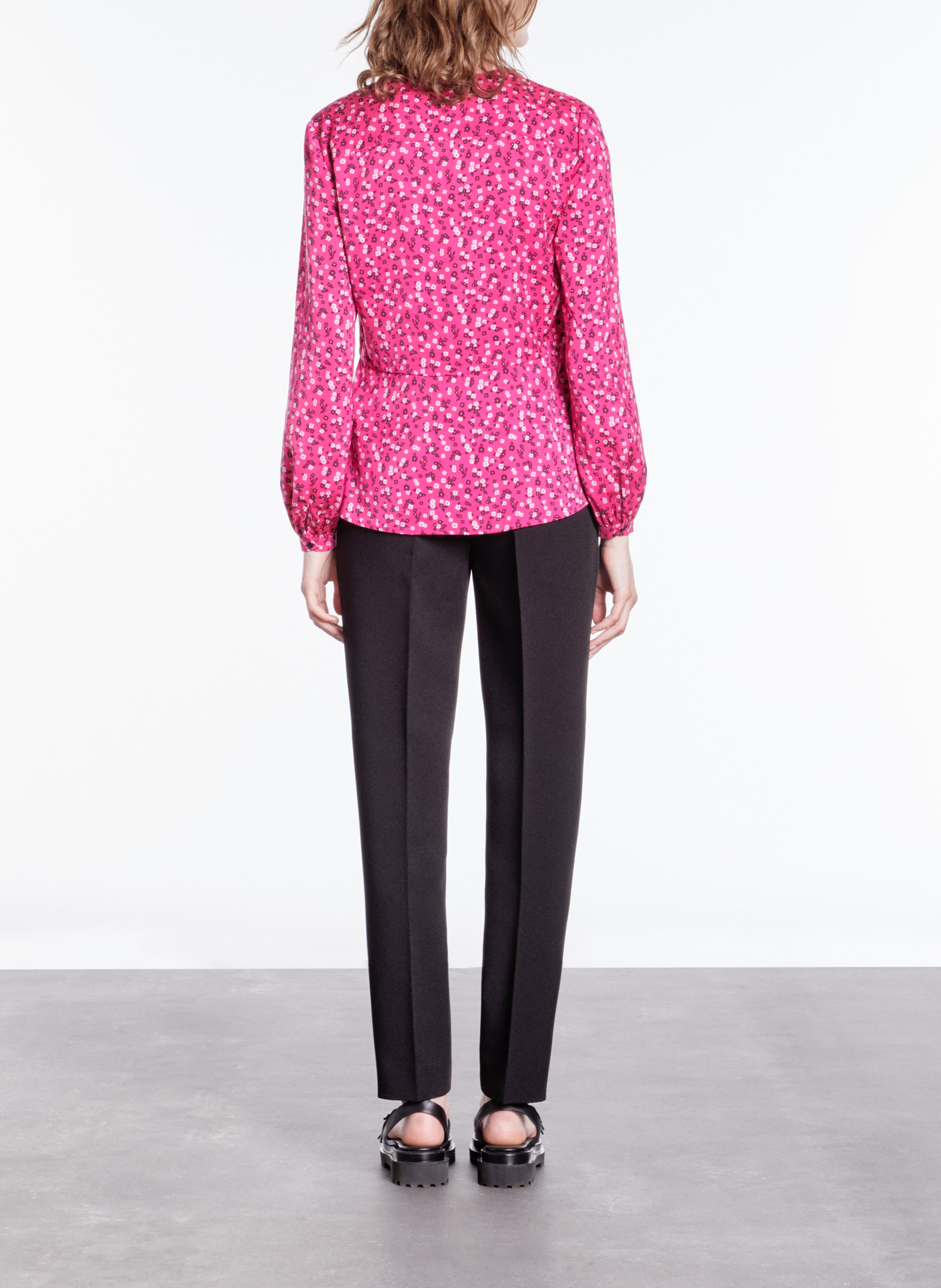 Pleated printed top with Tunisian collar THE KOOPLES Pink
