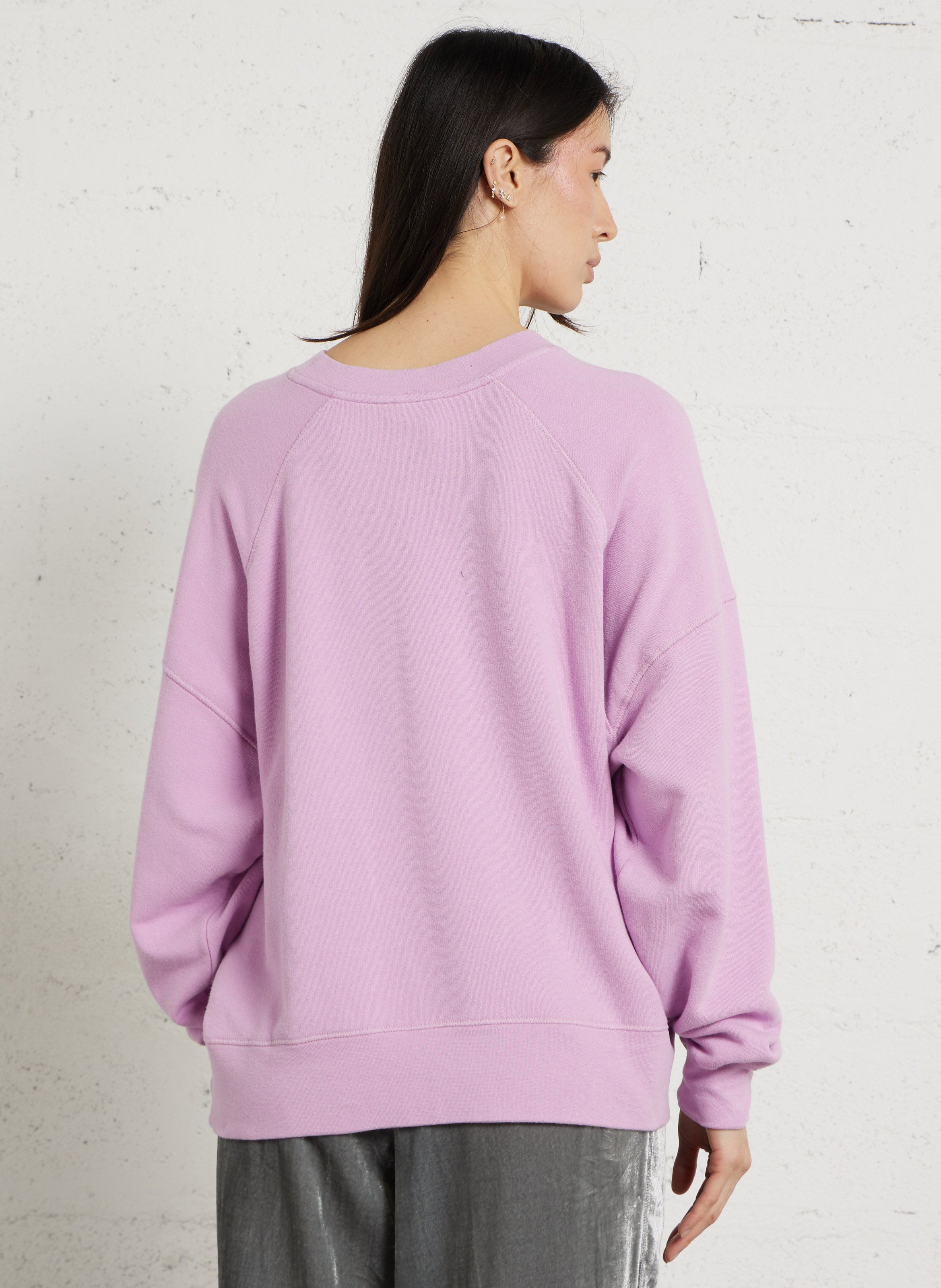 Oversize-Sweatshirt aus Baumwoll-Mix mit Rundhalsausschnitt AMERICAN VINTAGE Rosa