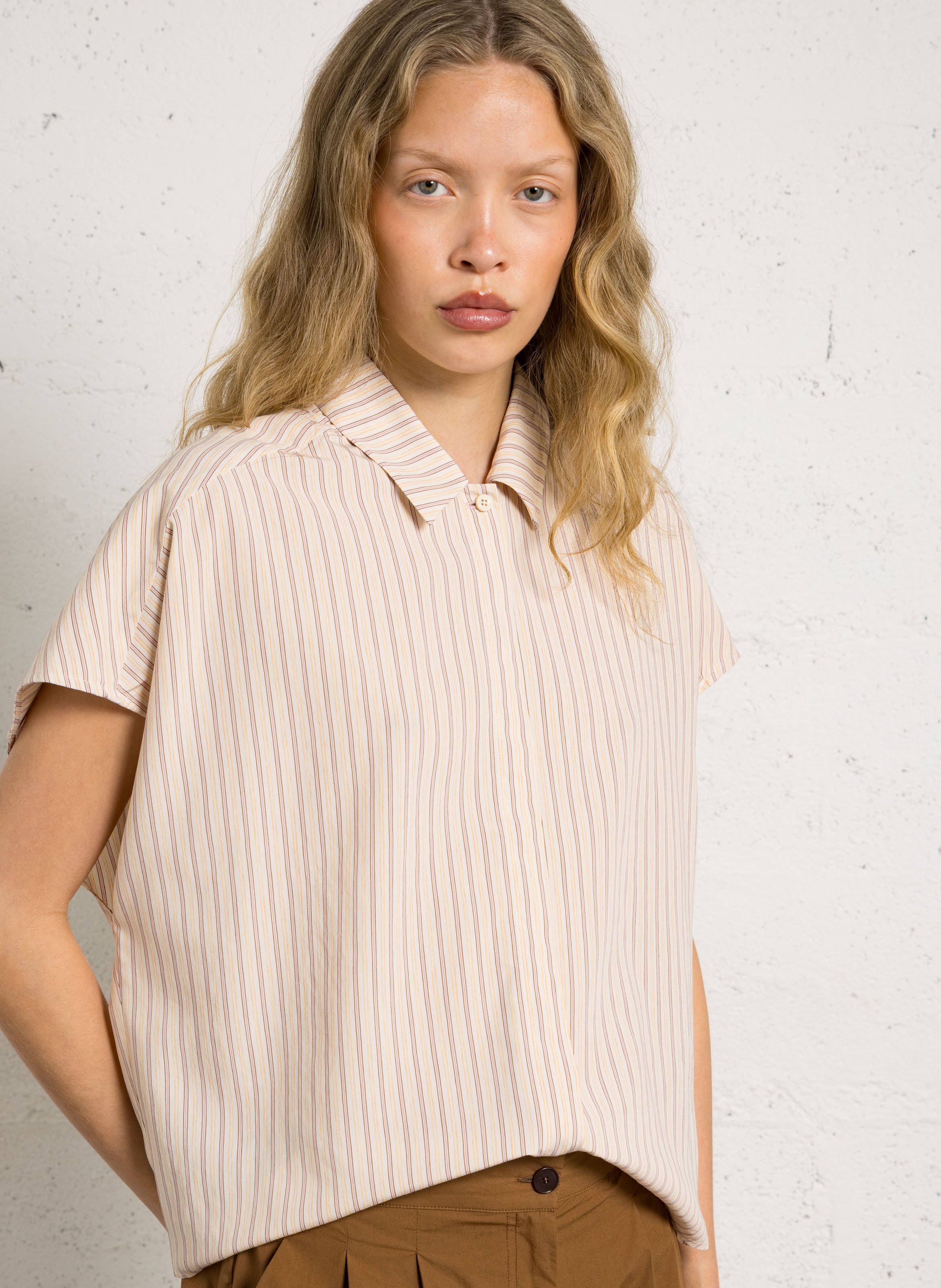 Klassisches gestreiftes Hemd BELLEPIECE Orange