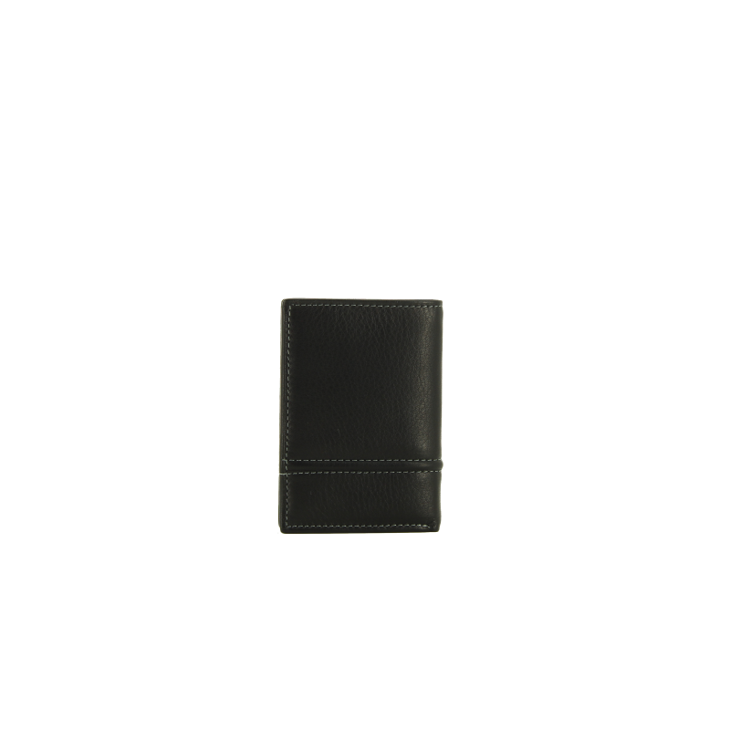 Calfskin leather credit-card holder POURCHET Black