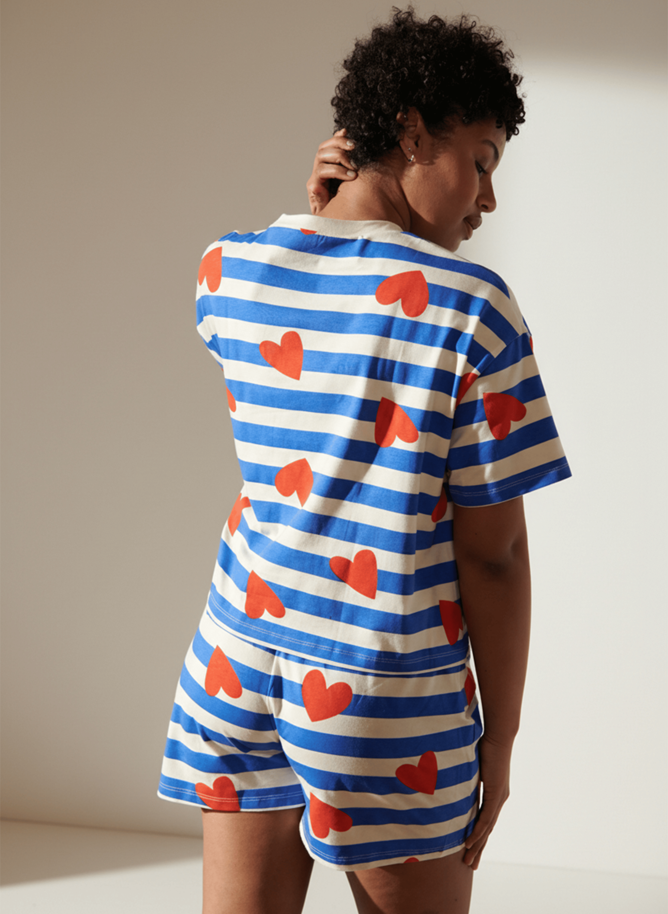 Pyjama short oversize imprimé WE ARE JOLIES Bleu