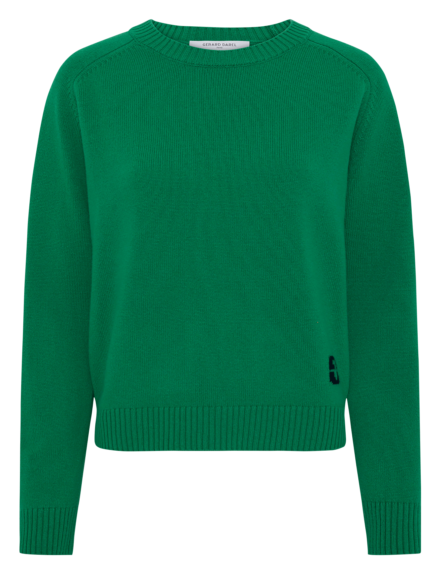 Rechte, wollen trui met ronde hals GERARD DAREL Groen