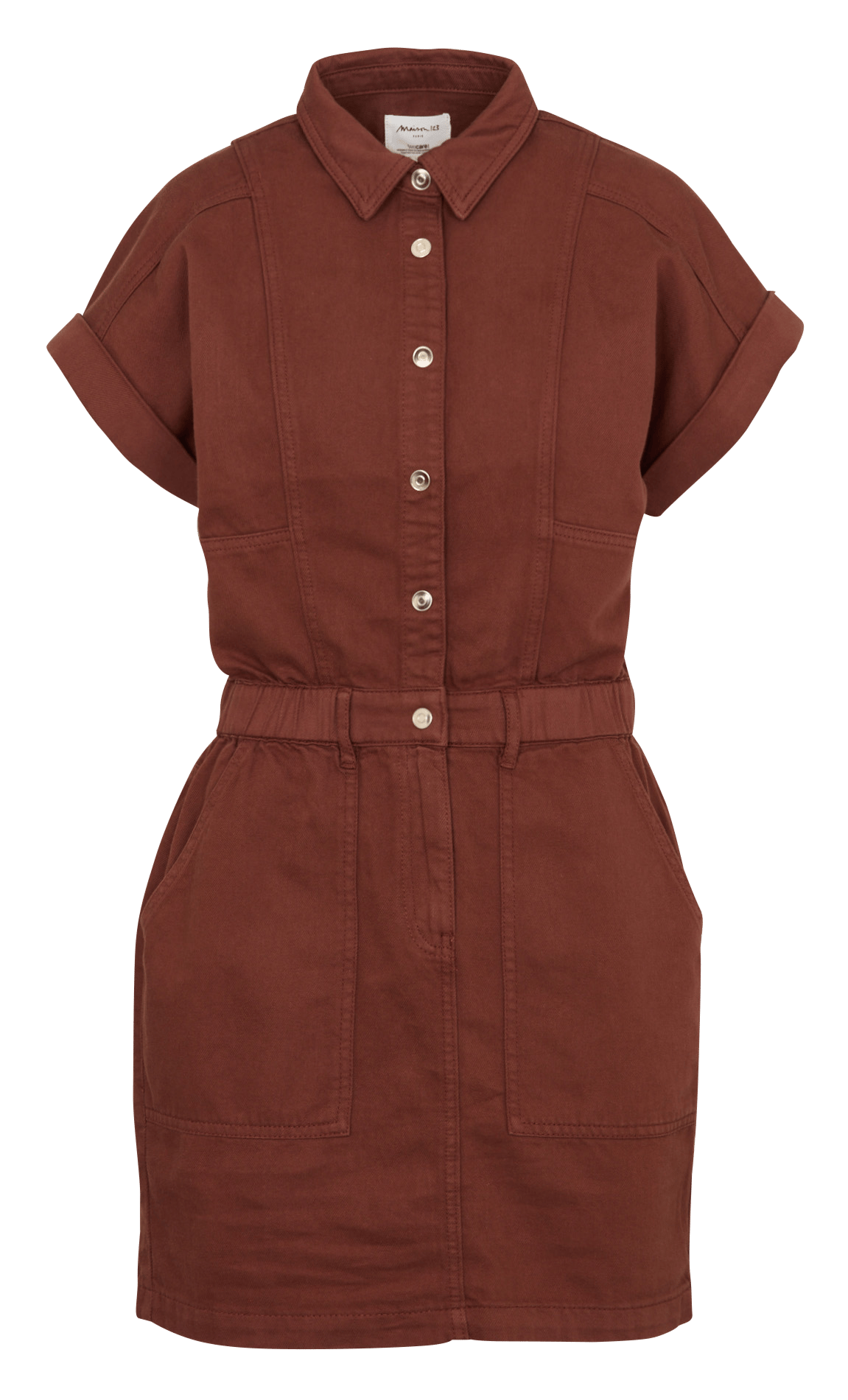 Robe courte col classique en coton MAISON 123 Beige