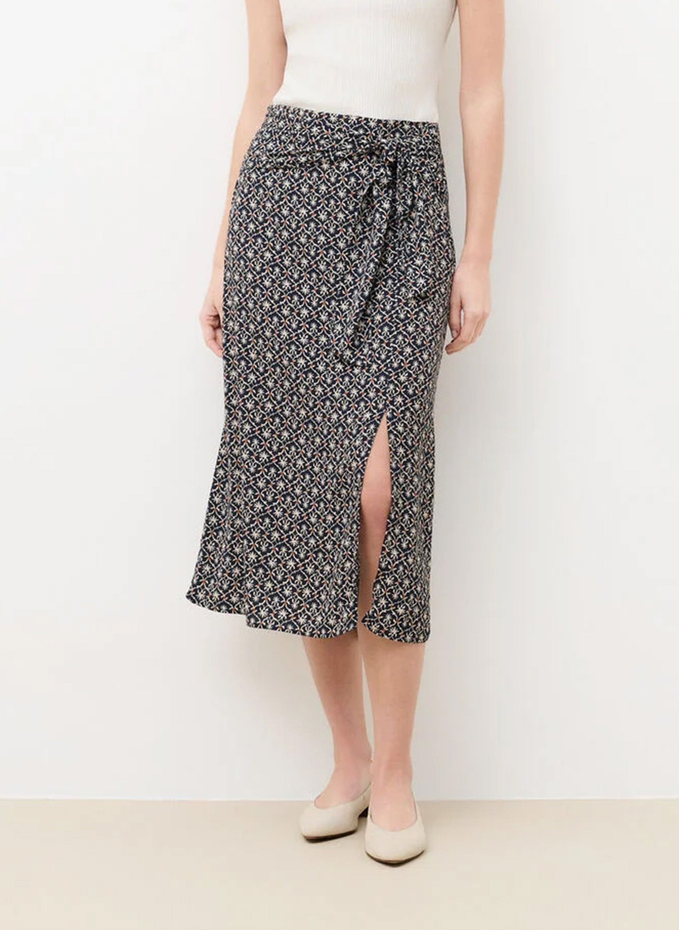 Anel printed midi skirt CAROLL Black