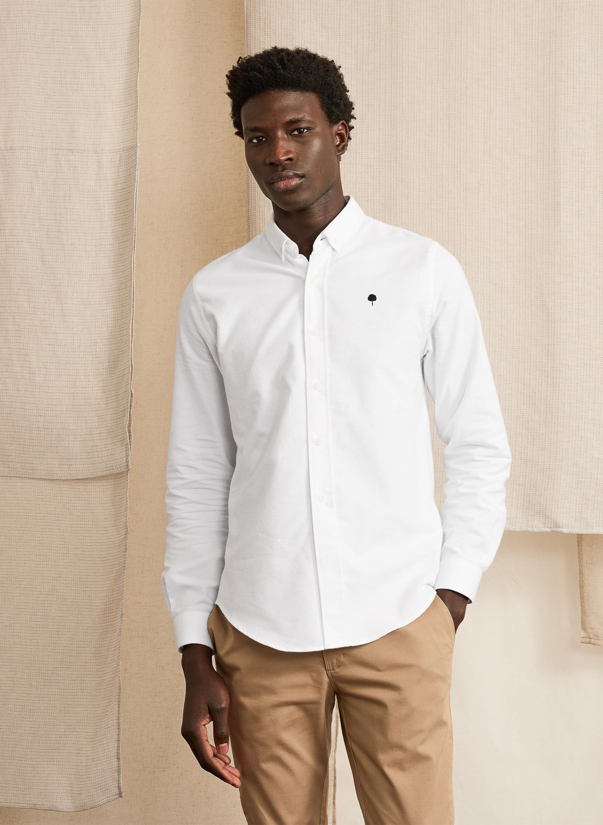 Baumwollhemd mit klassischem Kragen FAGUO Weiss