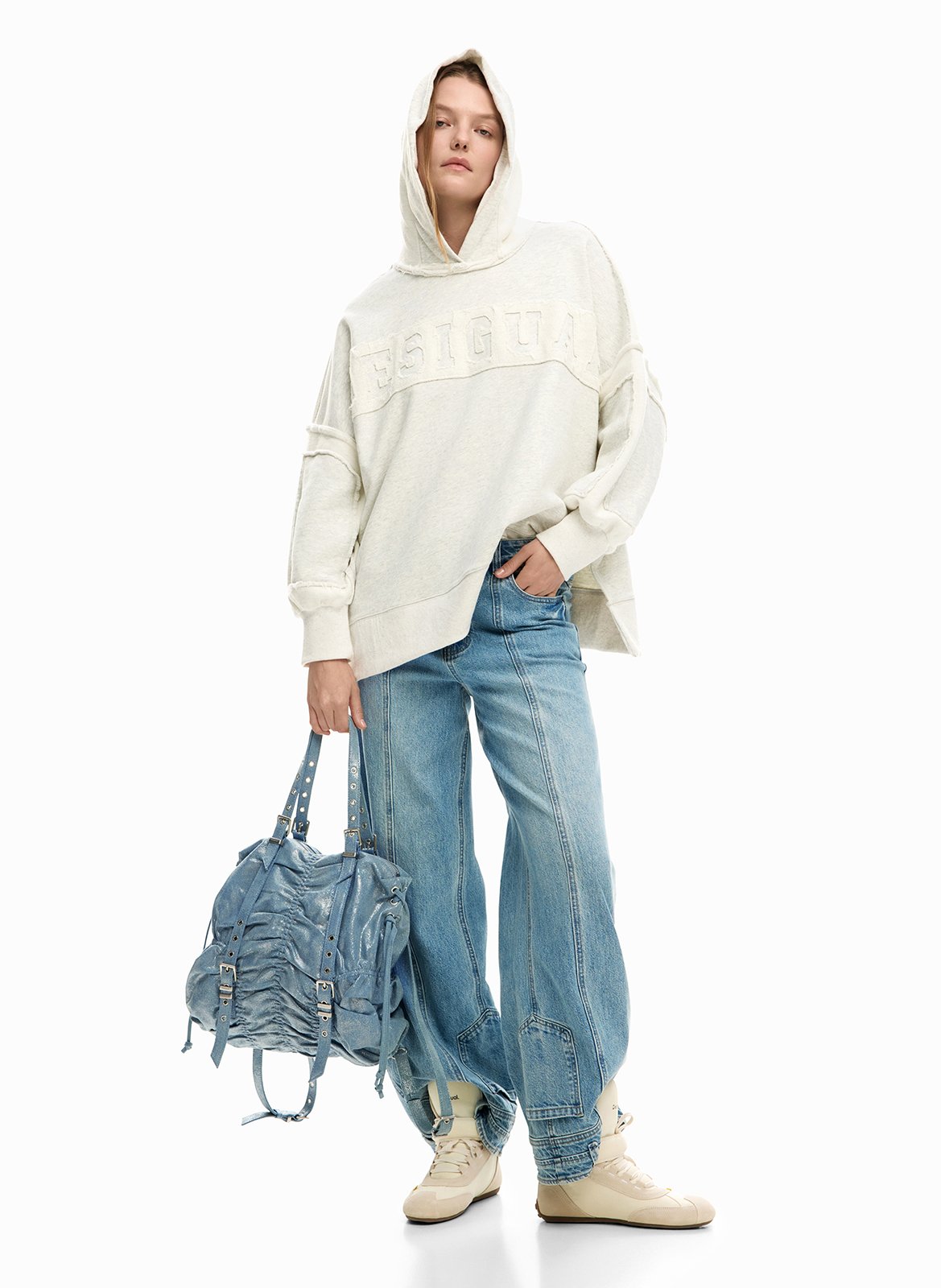 Rugzak van middelzware gerimpelde denim DESIGUAL Blauw