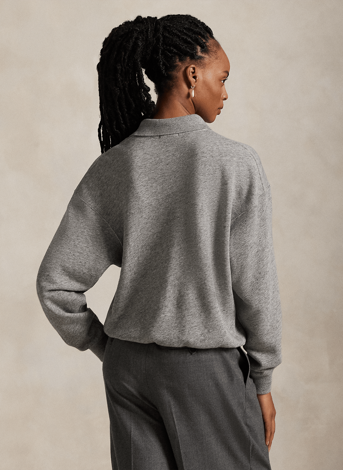 Cotton-mix oversized sweater POLO RALPH LAUREN Grey