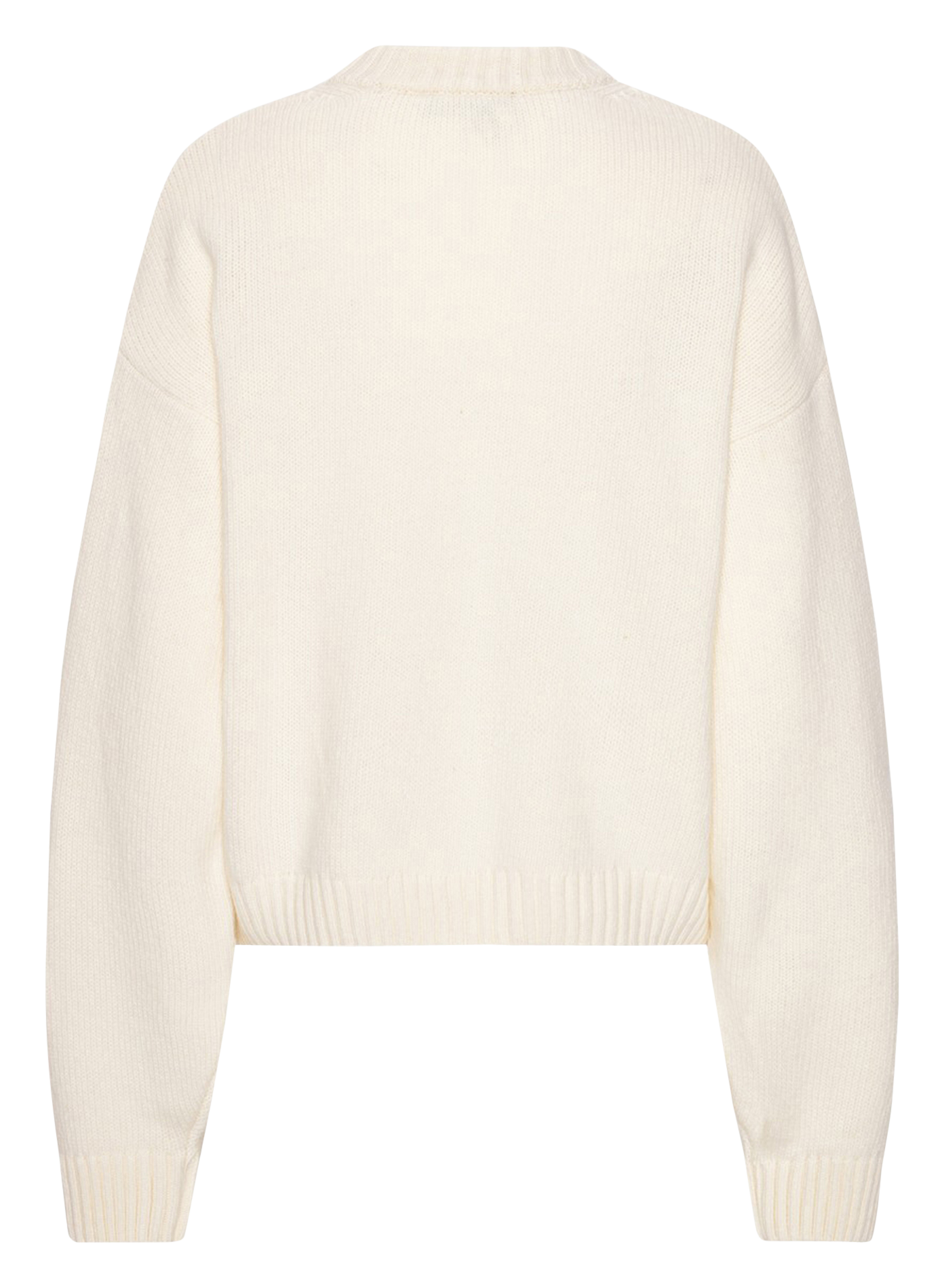 Loose-fit round-neck wool jumper ROTATE White