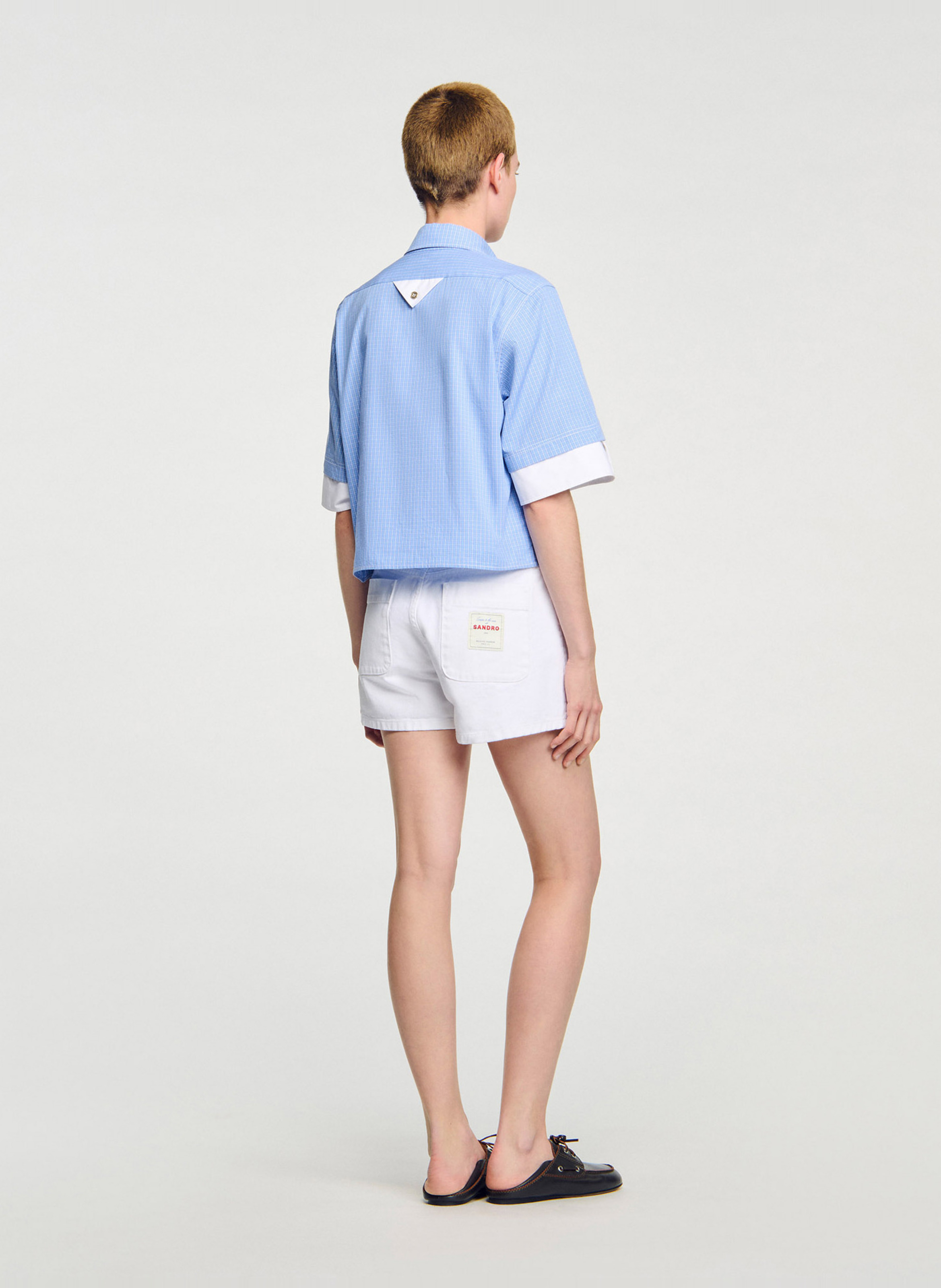 Straight skirt with button details SANDRO White