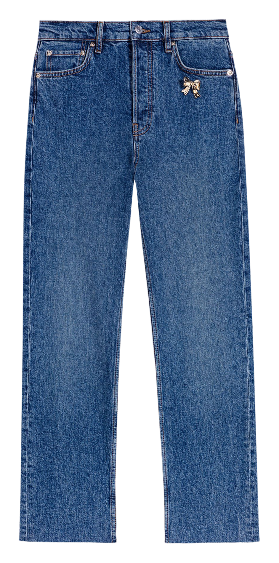 Straight-fit jeans van katoenmix MAJE Blauw