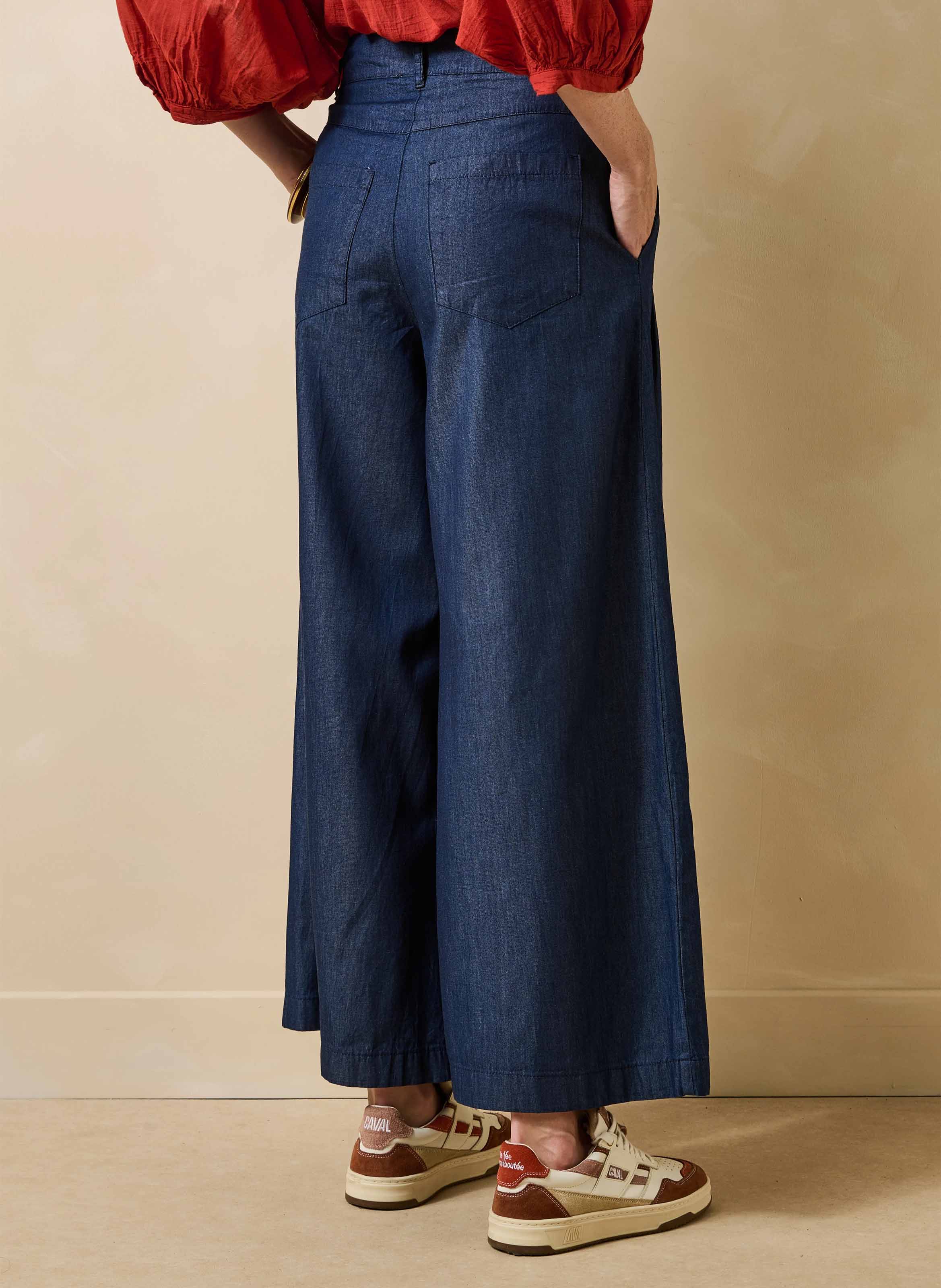 Baumwollhose in 7/8-Länge LA FEE MARABOUTEE Blau