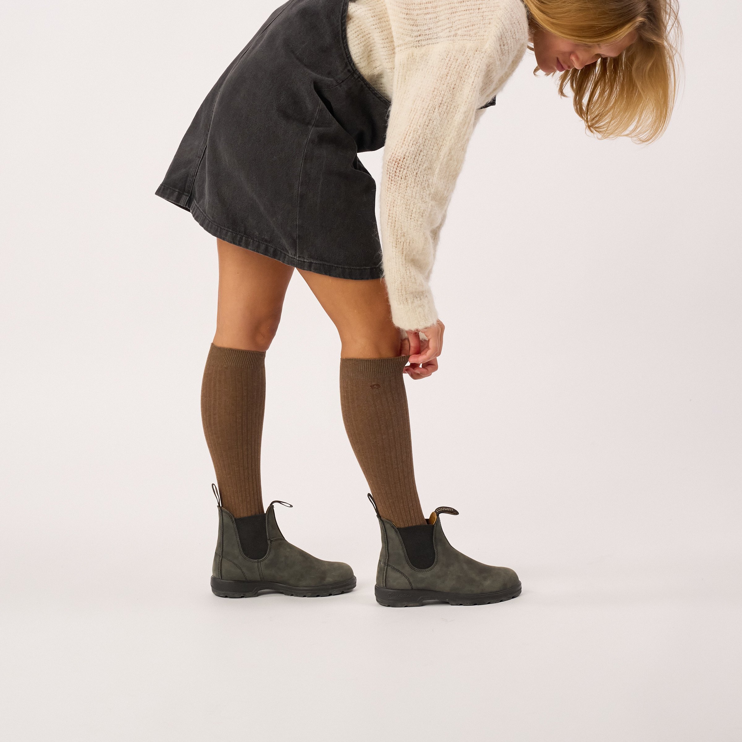 High combed cotton socks BILLYBELT Brown