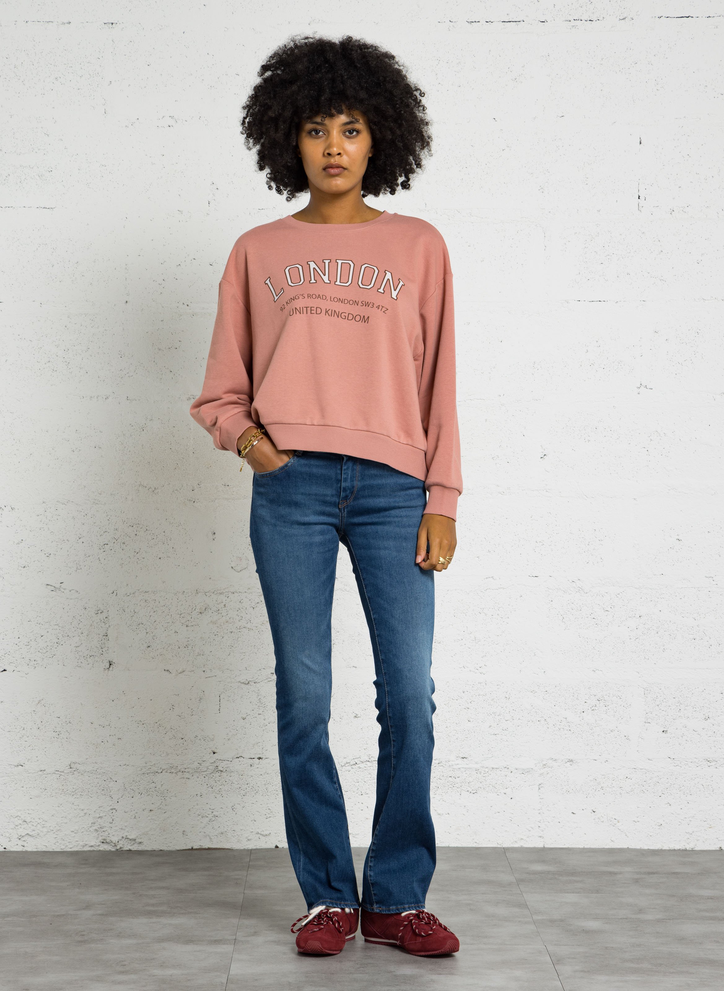 Sweat ample en coton mélangé MAISON 123 Rose