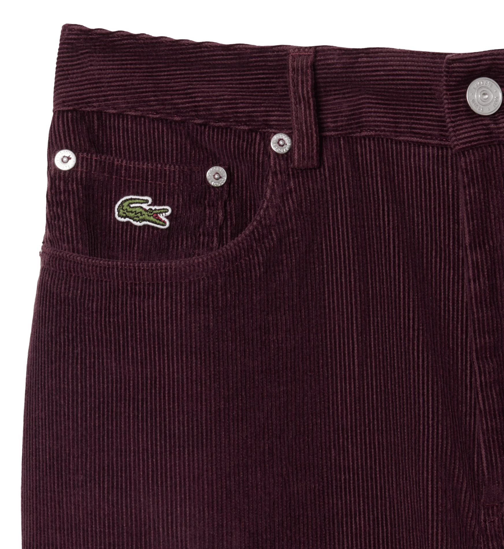Cotton corduroy straight-leg pants LACOSTE Red